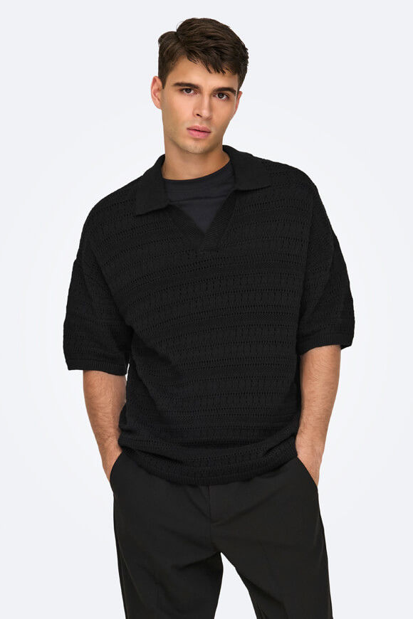 Only & Sons Grayson Strick Poloshirt | Black | Herren | L Only & Sons Grayson Strick Poloshirt | Black | Herren | L von Only & Sons