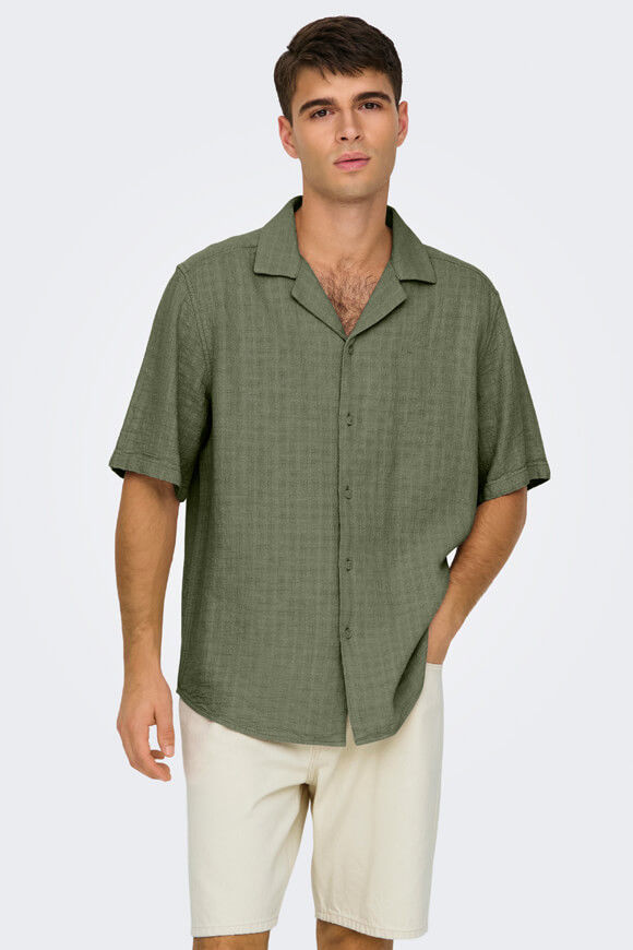 Only & Sons ONSLATHAM Leinenhemd | Dusty Olive | Herren  | M von Only & Sons