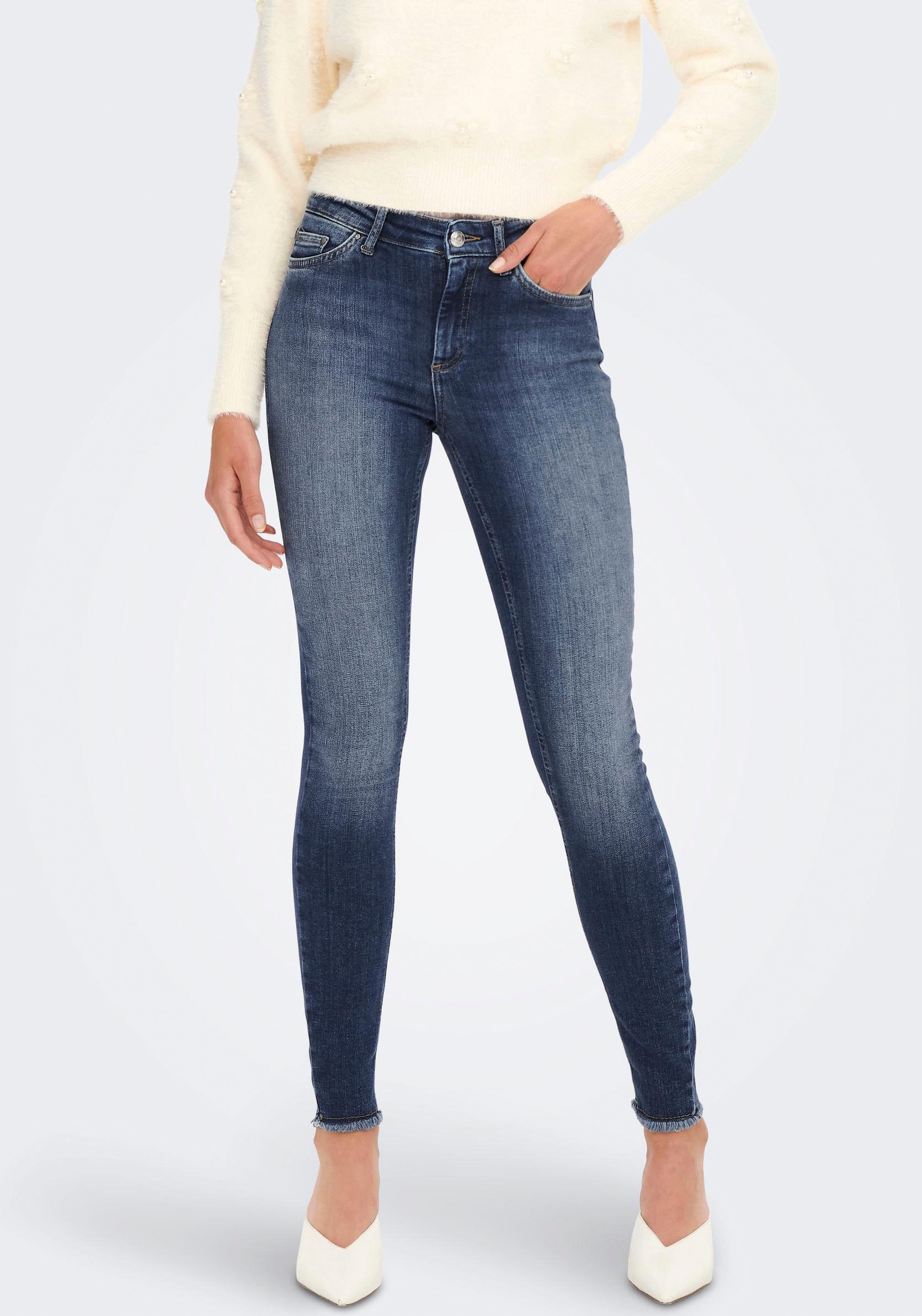 ONLY Ankle-Jeans »ONLBLUSH MID SK ANK RAW DNM´« ONLY Ankle-Jeans »ONLBLUSH MID SK ANK RAW DNM´« von Only