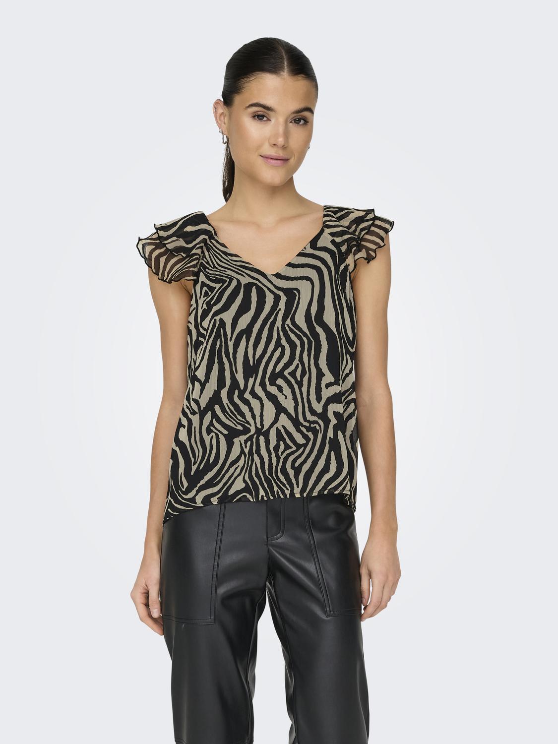 ONLY Blusenshirt »ONLASTA LIFE CAPSLEEVE V-NECK TOP PTM« von Only