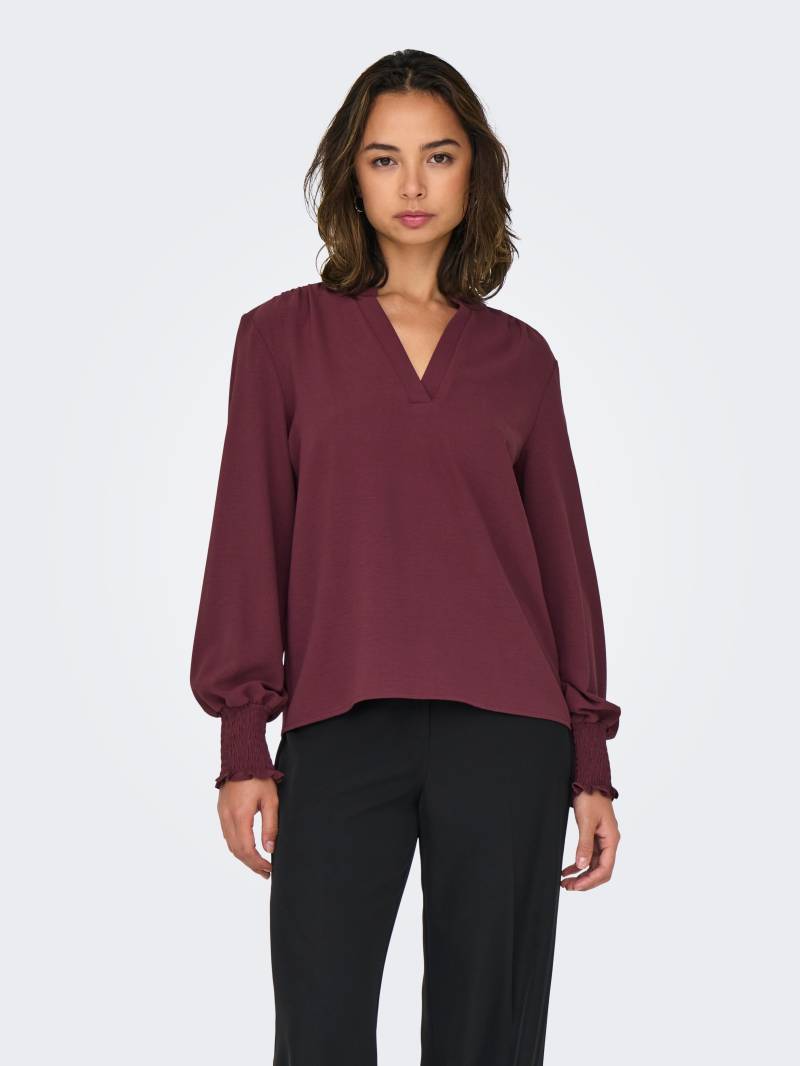 ONLY Blusenshirt »ONLMETTE V-NECK LS SMOCK TOP NOOS WVN« von Only