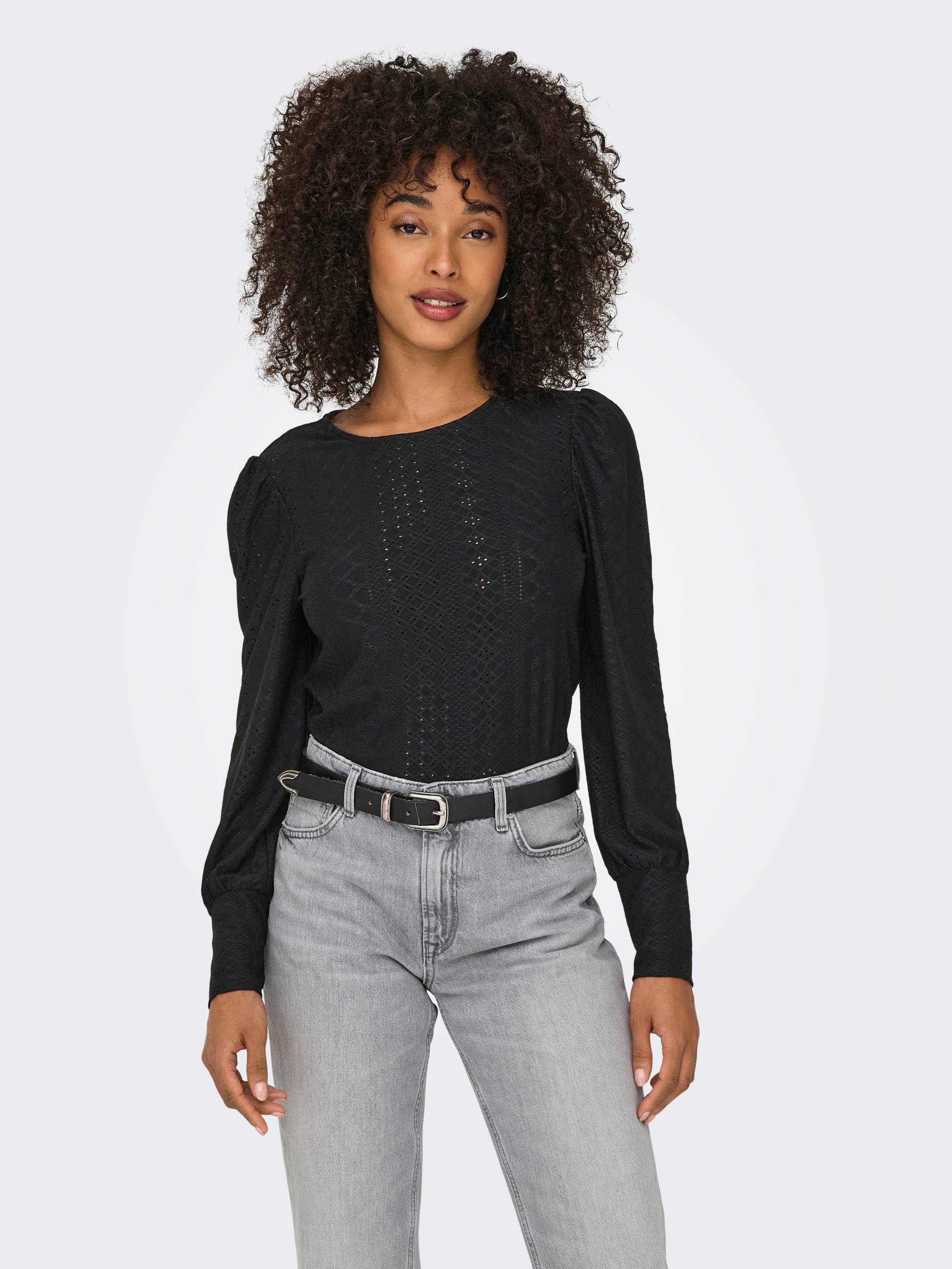 ONLY Blusenshirt »ONLSANDRA L/S PUFF TOP JRS NOOS« von Only