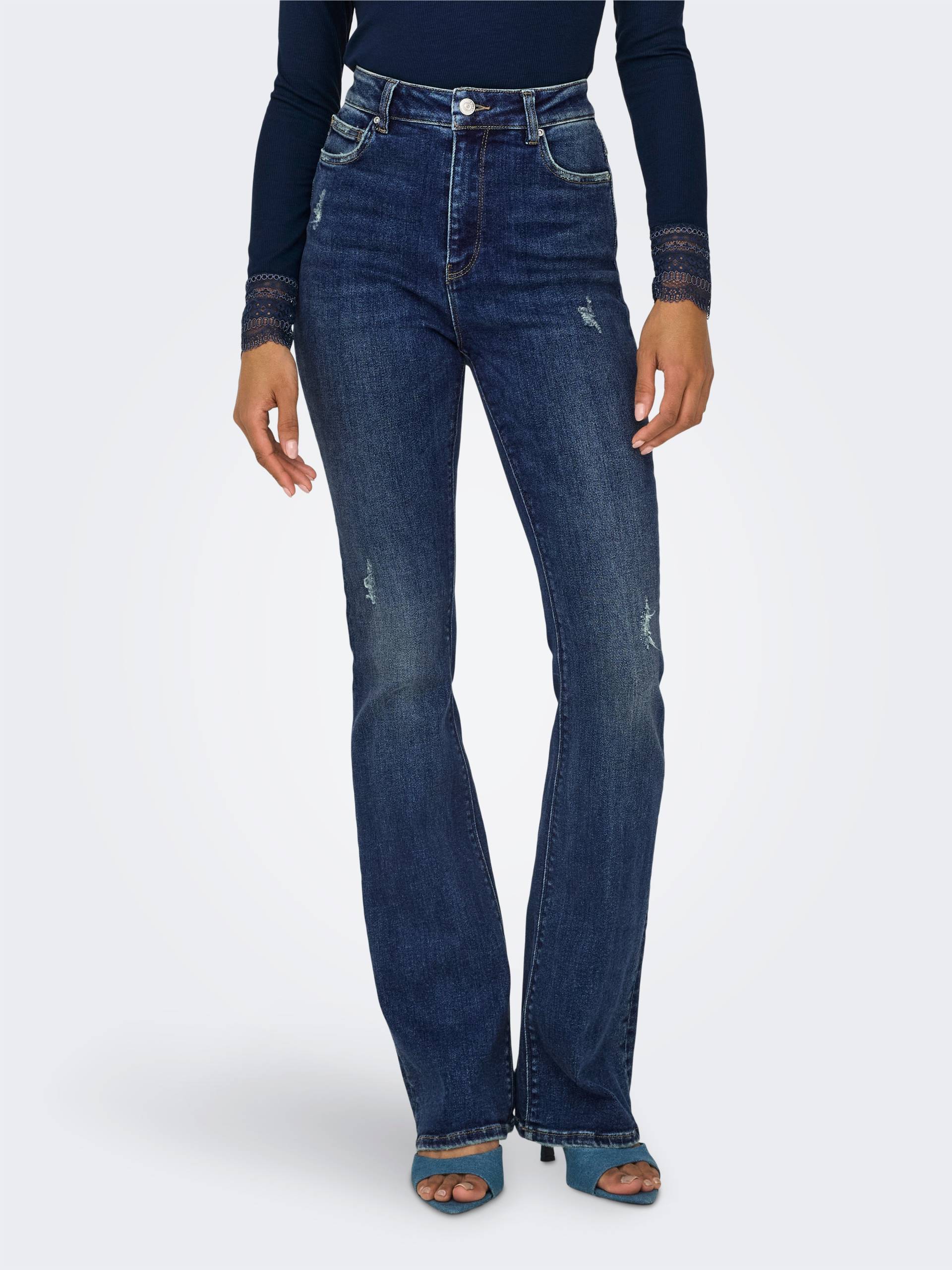 ONLY Bootcut-Jeans »ONLMILA HW FLARED DNM BJ374«, mit Destroyed Effekt ONLY Bootcut-Jeans »ONLMILA HW FLARED DNM BJ374«, mit Destroyed Effekt von Only
