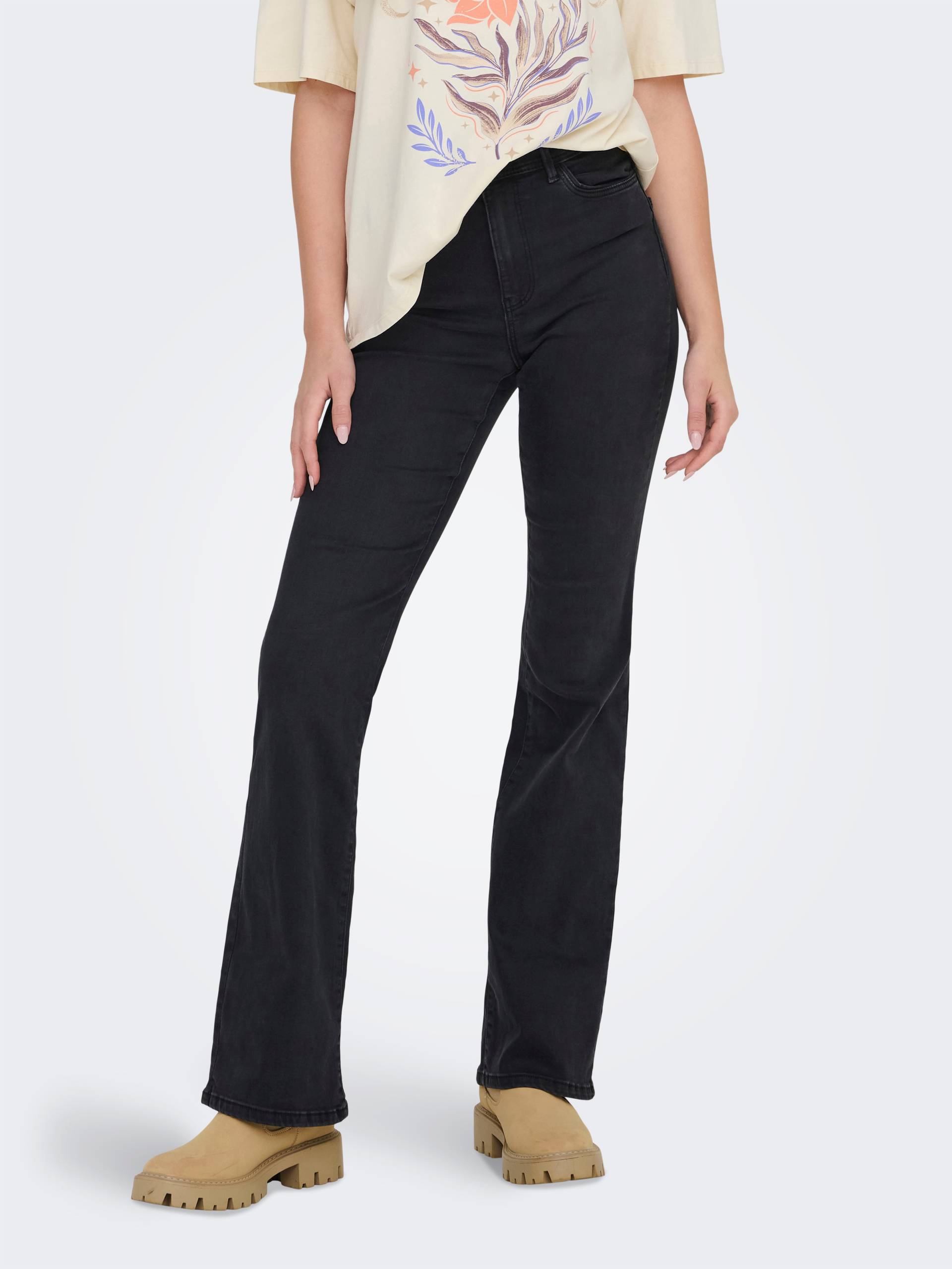 ONLY Bootcut-Jeans »ONLWAUW MID WAIST FLARED DNM PIM« ONLY Bootcut-Jeans »ONLWAUW MID WAIST FLARED DNM PIM« von Only