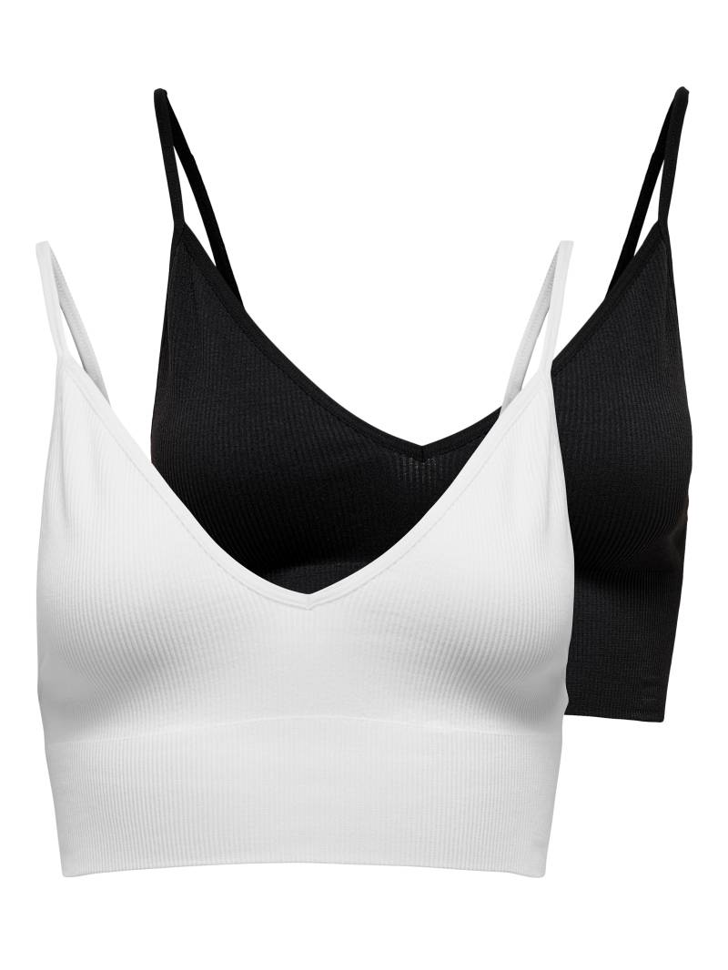 ONLY Bustier »ONLVICKY RIB S-LESS V-NECK 2-PACK TOP« von Only