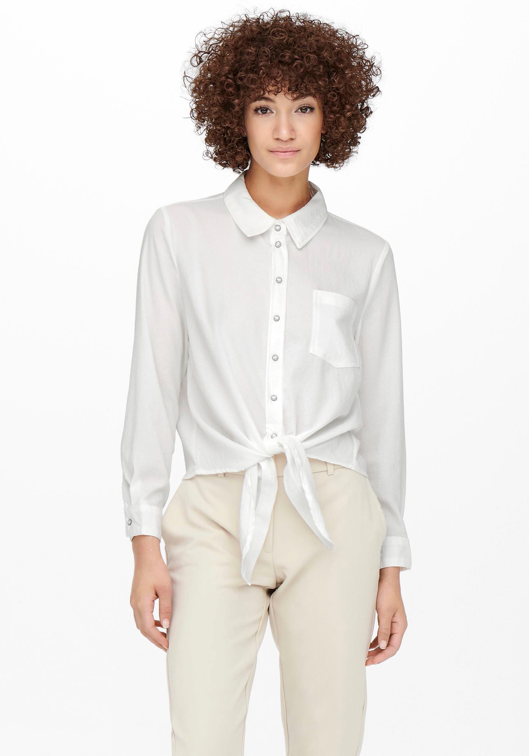 ONLY Hemdbluse »ONLLECEY LS KNOT SHIRT NOOS WVN« ONLY Hemdbluse »ONLLECEY LS KNOT SHIRT NOOS WVN« von Only