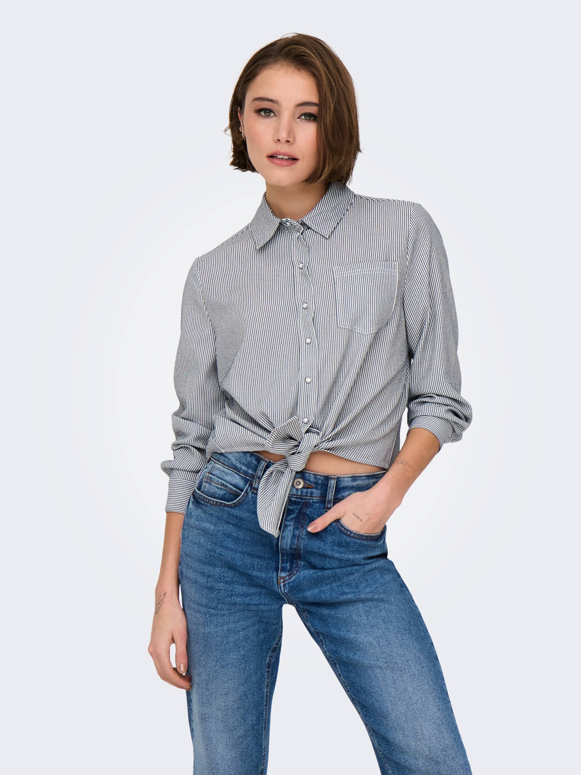 ONLY Hemdbluse »ONLLECEY LS KNOT SHIRT NOOS WVN« ONLY Hemdbluse »ONLLECEY LS KNOT SHIRT NOOS WVN« von Only