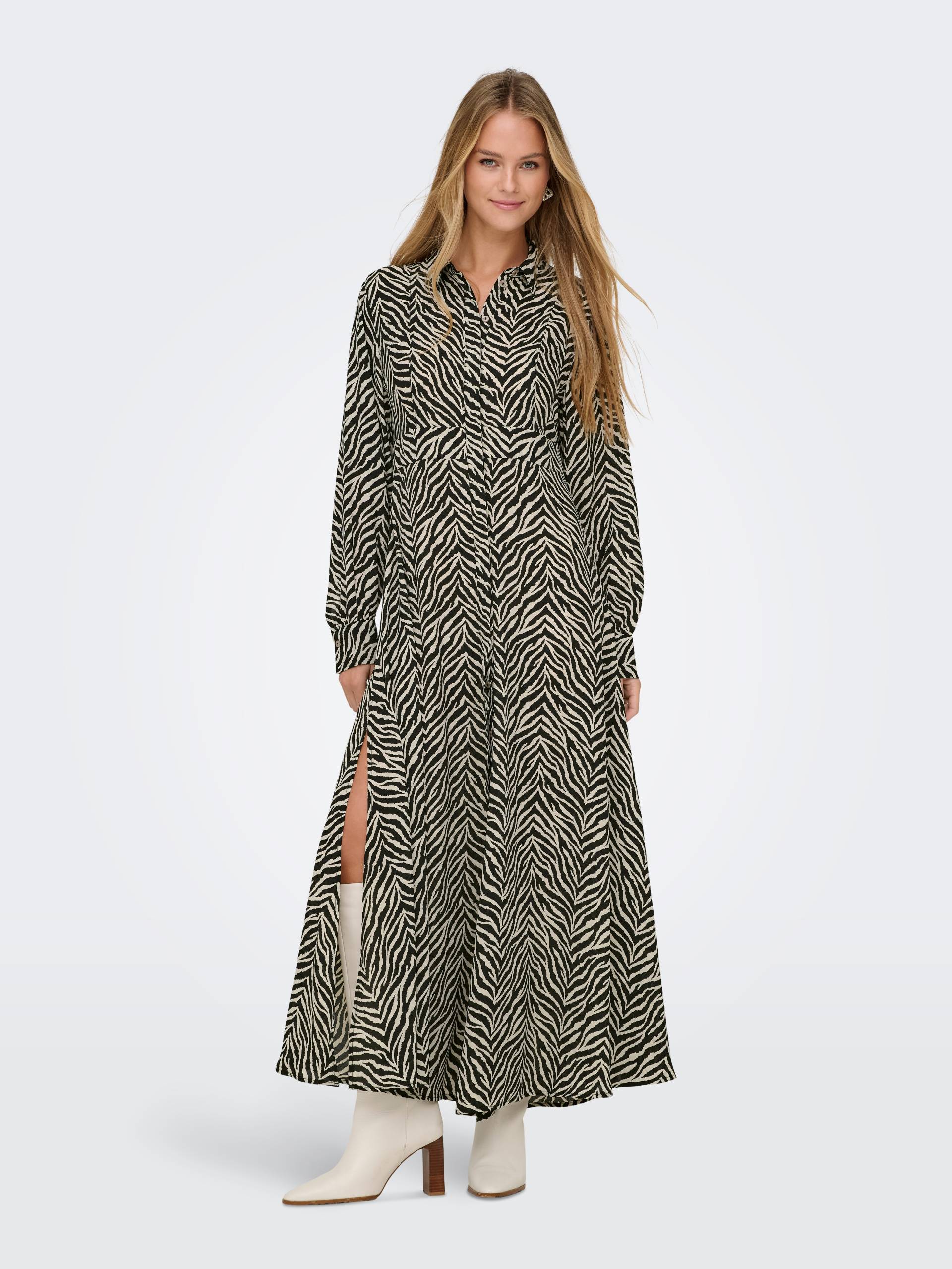 ONLY Hemdblusenkleid »ONLHELEN LIFE L/S V-NECK MAXI DRESS PTM« von Only