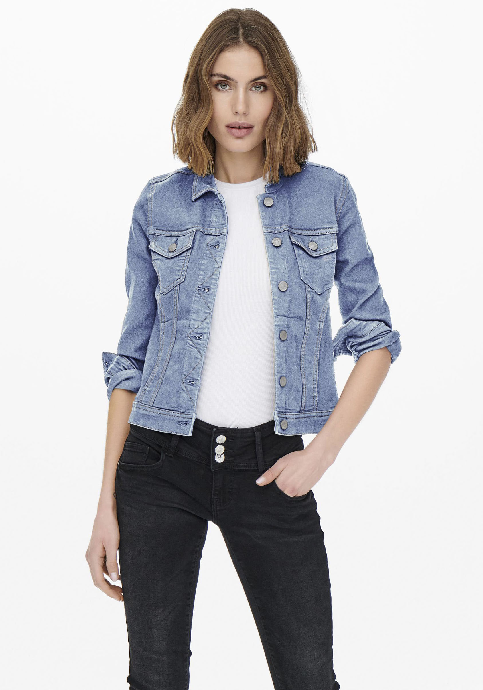ONLY Jeansjacke »ONLWONDER DNM JACKET NOOS«, kurze, modische Form ONLY Jeansjacke »ONLWONDER DNM JACKET NOOS«, kurze, modische Form von Only