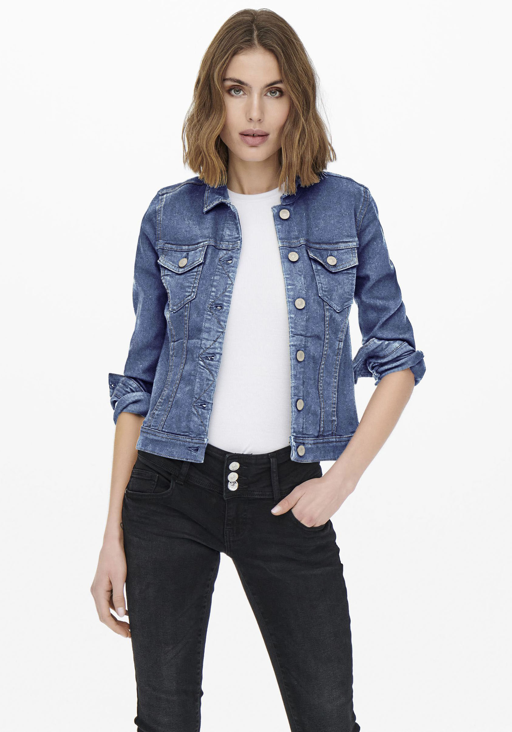 ONLY Jeansjacke »ONLWONDER DNM JACKET NOOS«, kurze, modische Form ONLY Jeansjacke »ONLWONDER DNM JACKET NOOS«, kurze, modische Form von Only