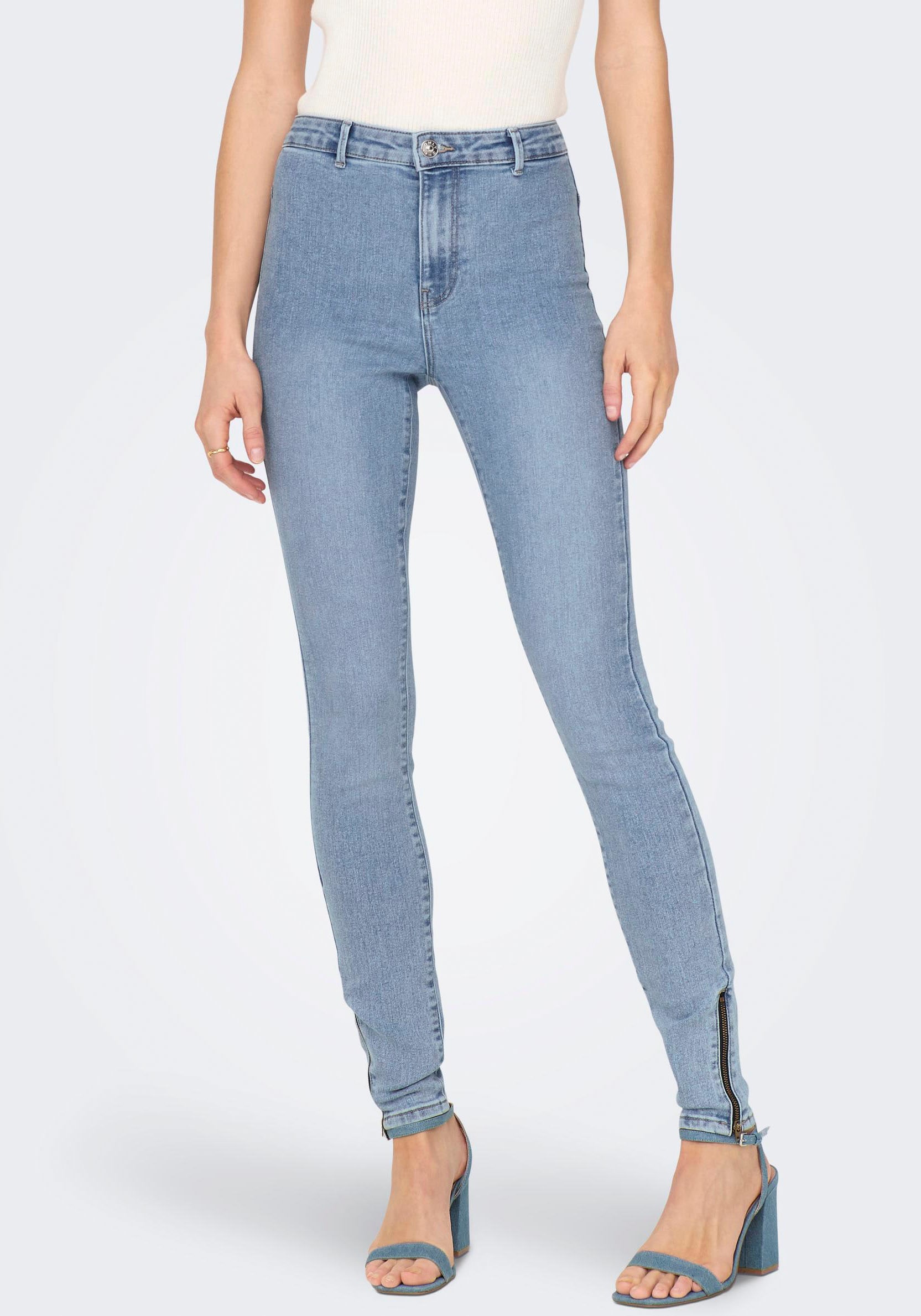 ONLY Jeansjeggings »ONLDAISY HW SK ZIP LEGGING DNM PIMBOX«, mit Reissverschluss Detail am Bein von Only