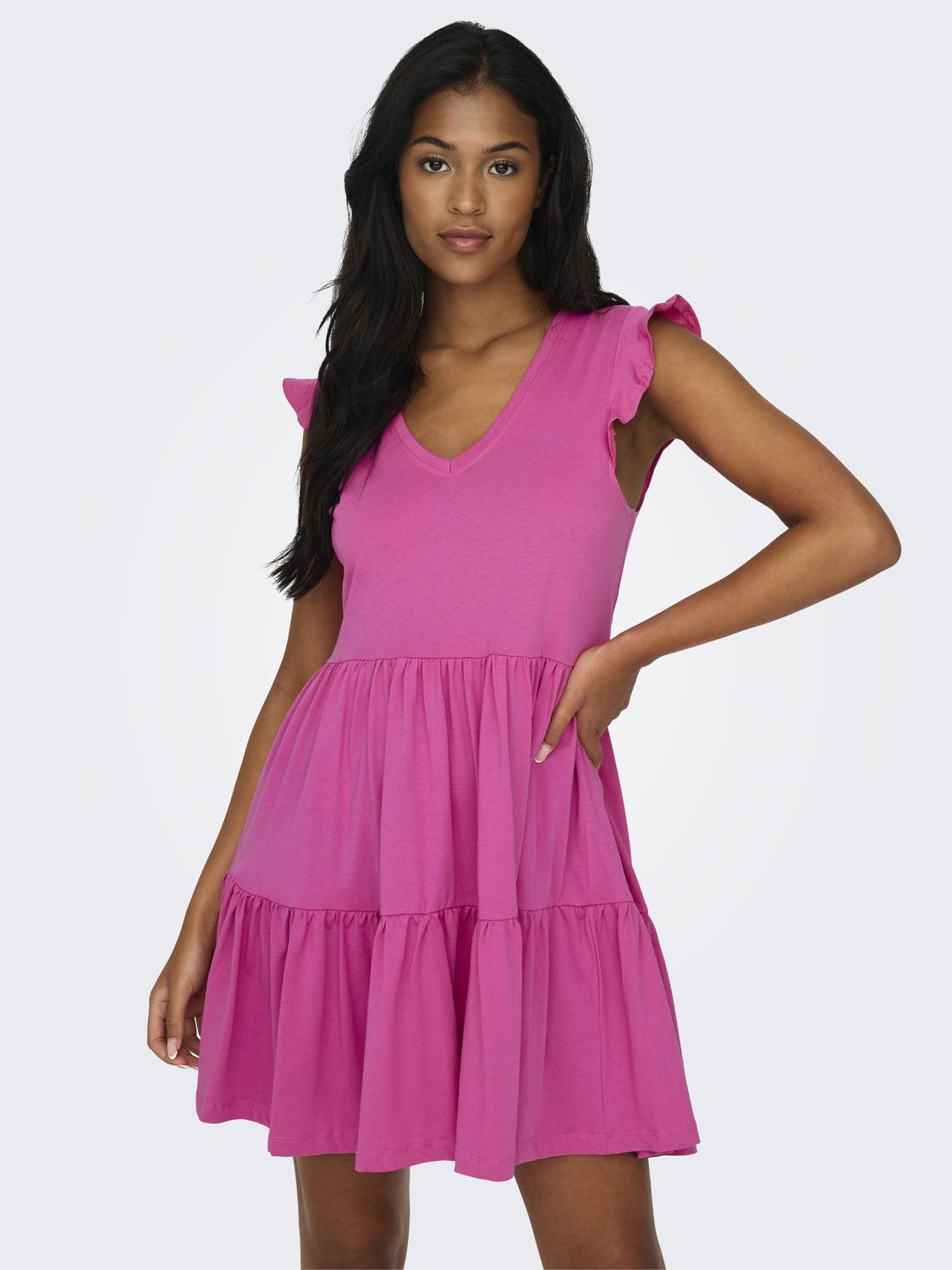 ONLY Jerseykleid »ONLMAY CAP SLEEVES FRILL DRESS« ONLY Jerseykleid »ONLMAY CAP SLEEVES FRILL DRESS« von Only
