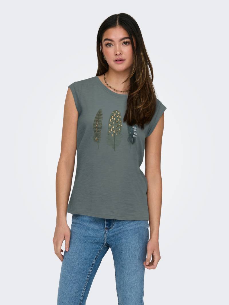 ONLY Kurzarmshirt »FEEL/FEATHERS TOP BOX CS JRS« von Only