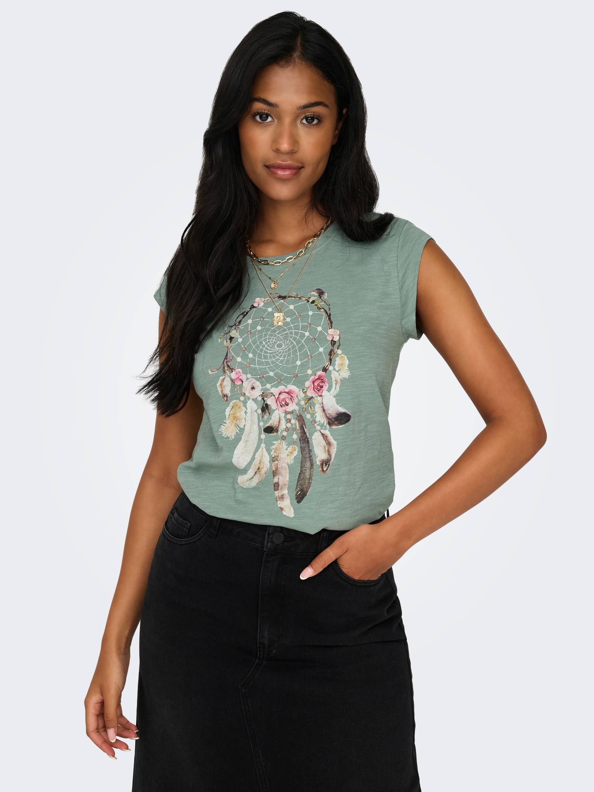 ONLY Kurzarmshirt »ONLBONE S/S FEEL/FEATHERS TOP« ONLY Kurzarmshirt »ONLBONE S/S FEEL/FEATHERS TOP« von Only