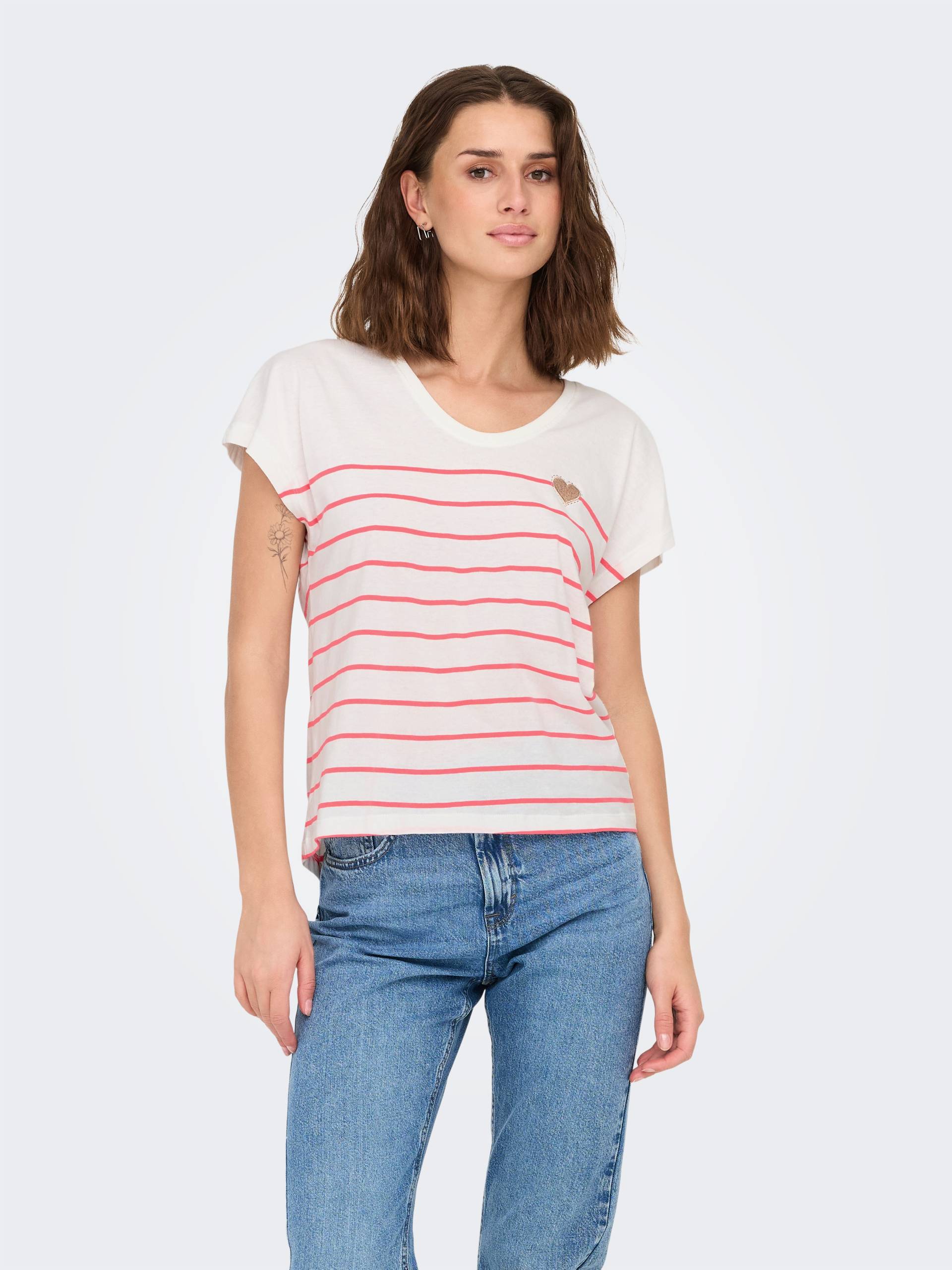 ONLY Kurzarmshirt »ONLEMILY LIFE S/S HEART TOP CS JRS« von Only