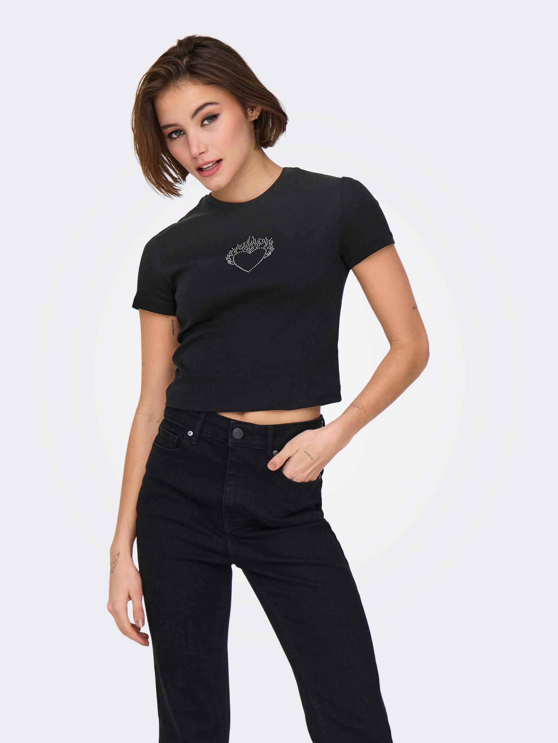 ONLY Kurzarmshirt »ONLKIRA S/S BLING O-NECK SHORT TOP JRS« ONLY Kurzarmshirt »ONLKIRA S/S BLING O-NECK SHORT TOP JRS« von Only