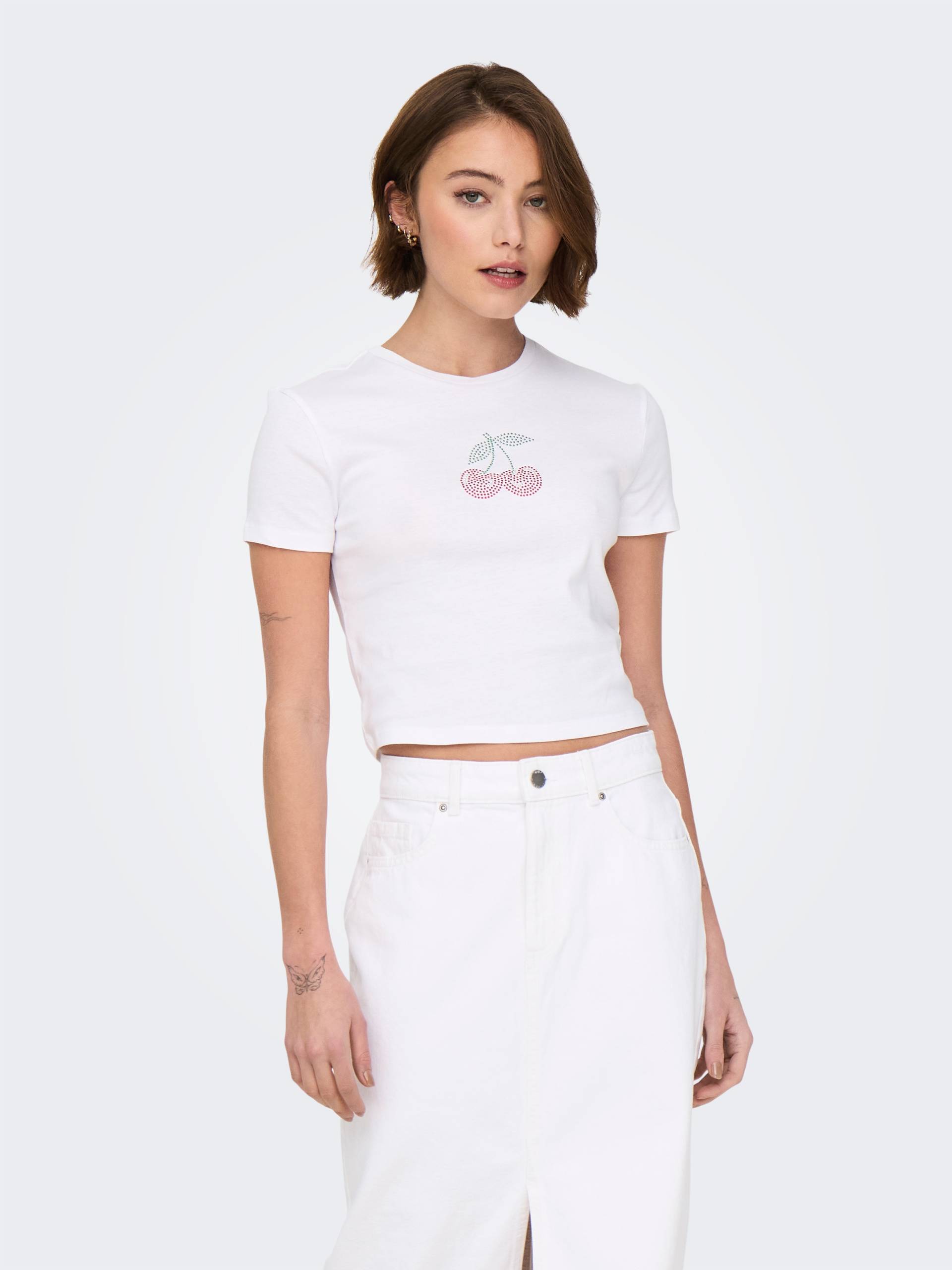 ONLY Kurzarmshirt »ONLKIRA S/S BLING O-NECK SHORT TOP JRS« ONLY Kurzarmshirt »ONLKIRA S/S BLING O-NECK SHORT TOP JRS« von Only