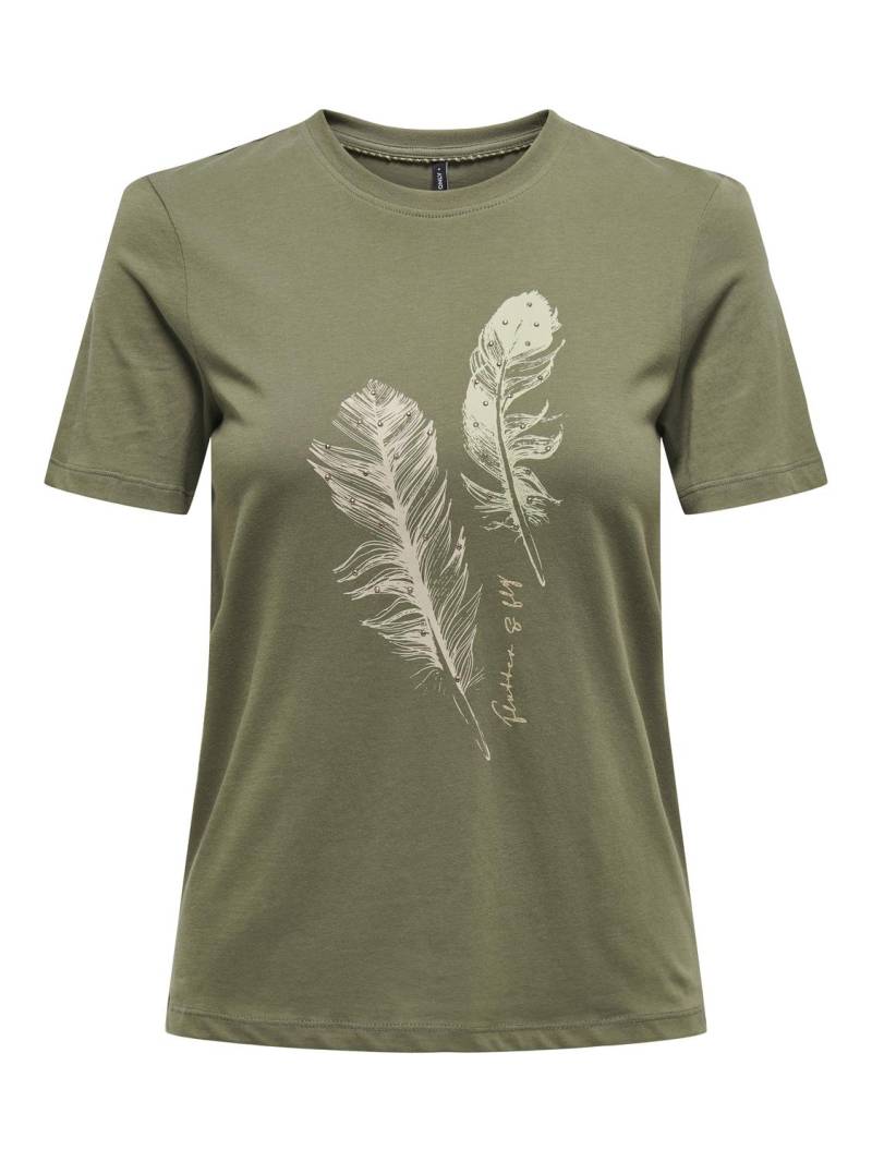 ONLY Kurzarmshirt »ONLKITA LIFE REG S/S FEATHERS TOP JRS« von Only