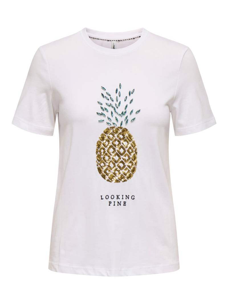 ONLY Kurzarmshirt »ONLKITA LIFE REG S/S PINEAPPLE TOP JRS« von Only