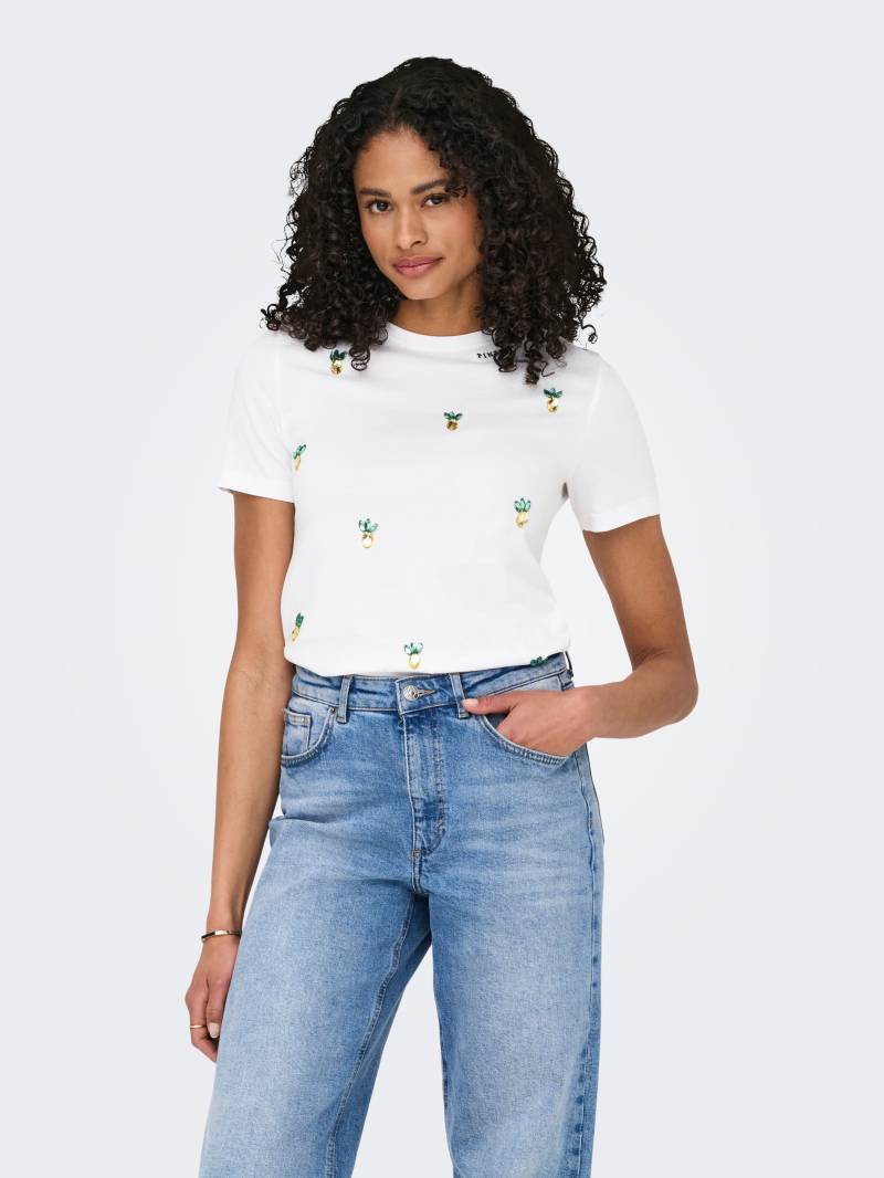 ONLY Kurzarmshirt »ONLKITA LIFE REG S/S PINEAPPLE TOP JRS« von Only