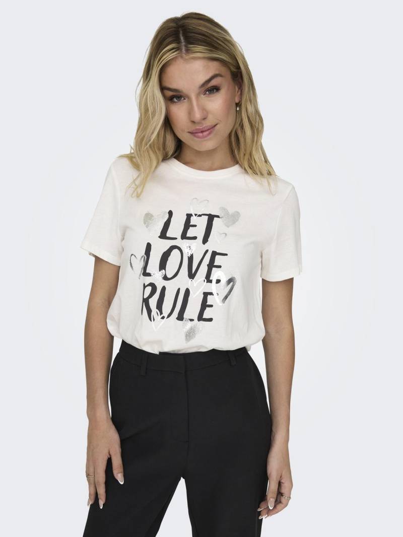 ONLY Kurzarmshirt »ONLMARIE LIFE REG S/S HEARTS TOP BOX JRS« von Only