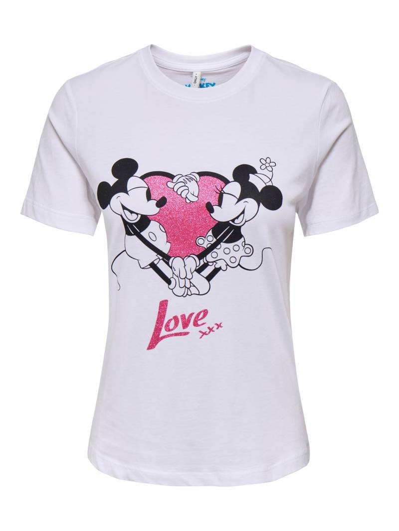 ONLY Kurzarmshirt »ONLMICKEY LIFE REG S/S VALENTINE TOP JRS«, mit Mickey und Minni Druck von Only