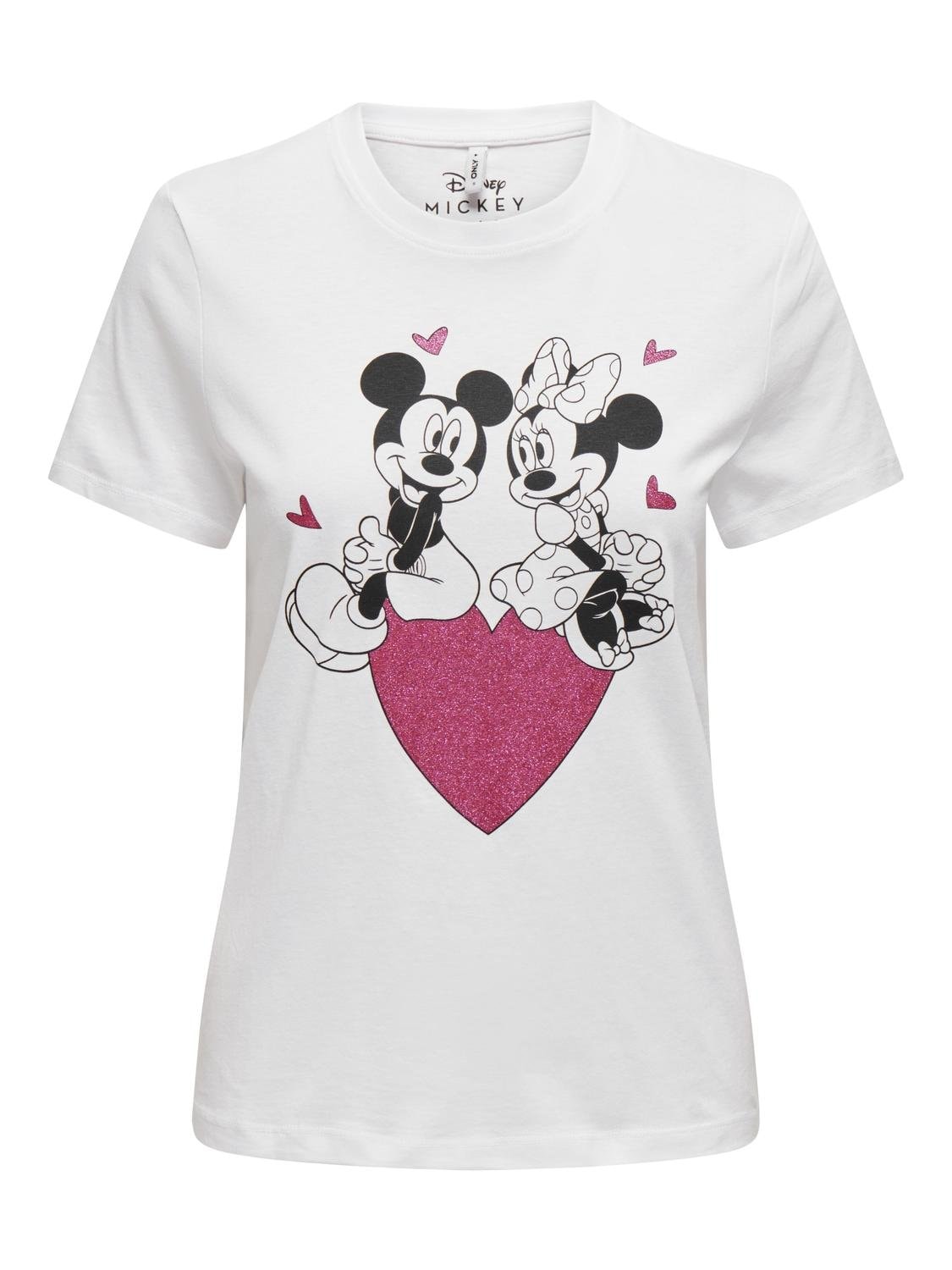 ONLY Kurzarmshirt »ONLMICKEY LIFE REG S/S VALENTINE TOP JRS«, mit Mickey und Minni Druck von Only