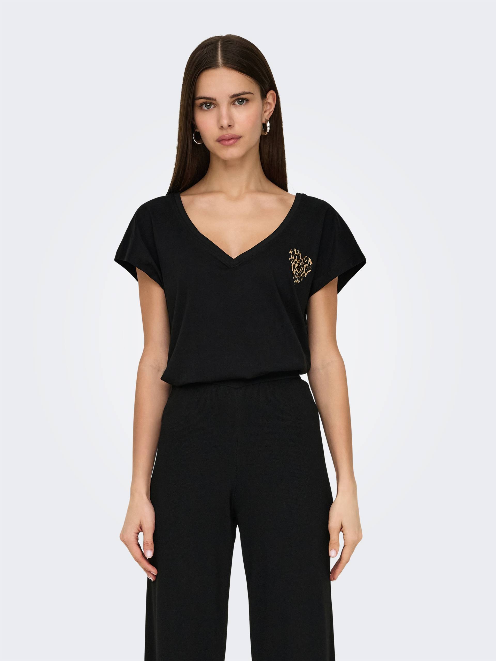 ONLY Kurzarmshirt »ONLNINA LIFE S/S V-NECK HEART TOP CS JRS« ONLY Kurzarmshirt »ONLNINA LIFE S/S V-NECK HEART TOP CS JRS« von Only
