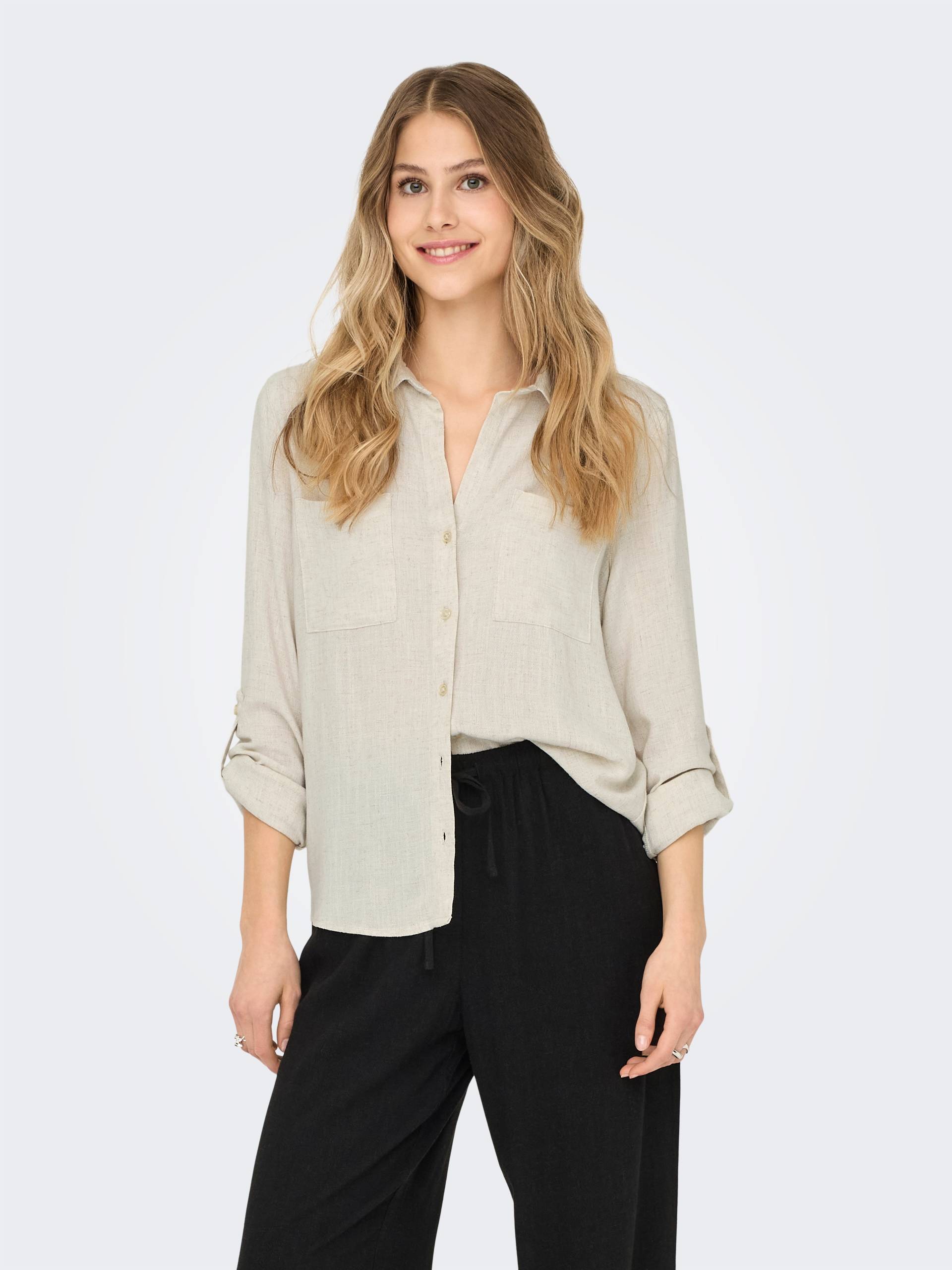 ONLY Langarmbluse »ONLYASMIN-SIESTA LS LINEN BL SHIRT PNT« ONLY Langarmbluse »ONLYASMIN-SIESTA LS LINEN BL SHIRT PNT« von Only