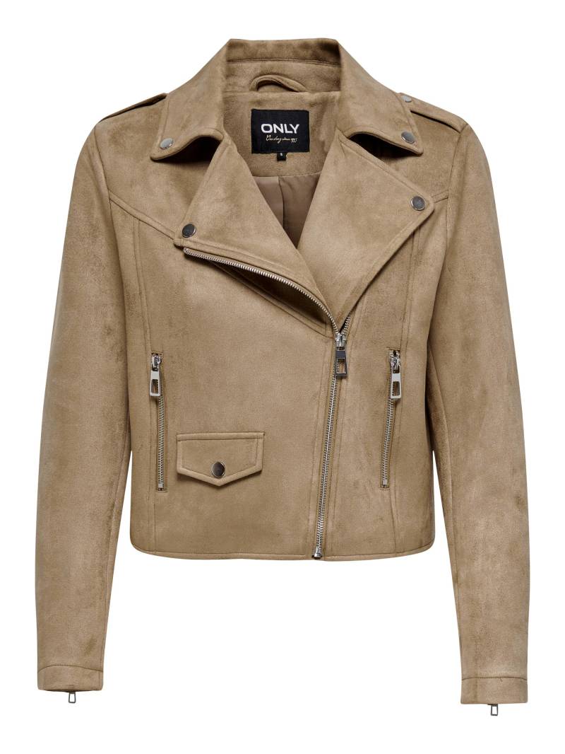 ONLY Lederimitatjacke »ONLSCOOTIE FAUX SUEDE BIKER JACKET OTW«, mit Biker Details von Only