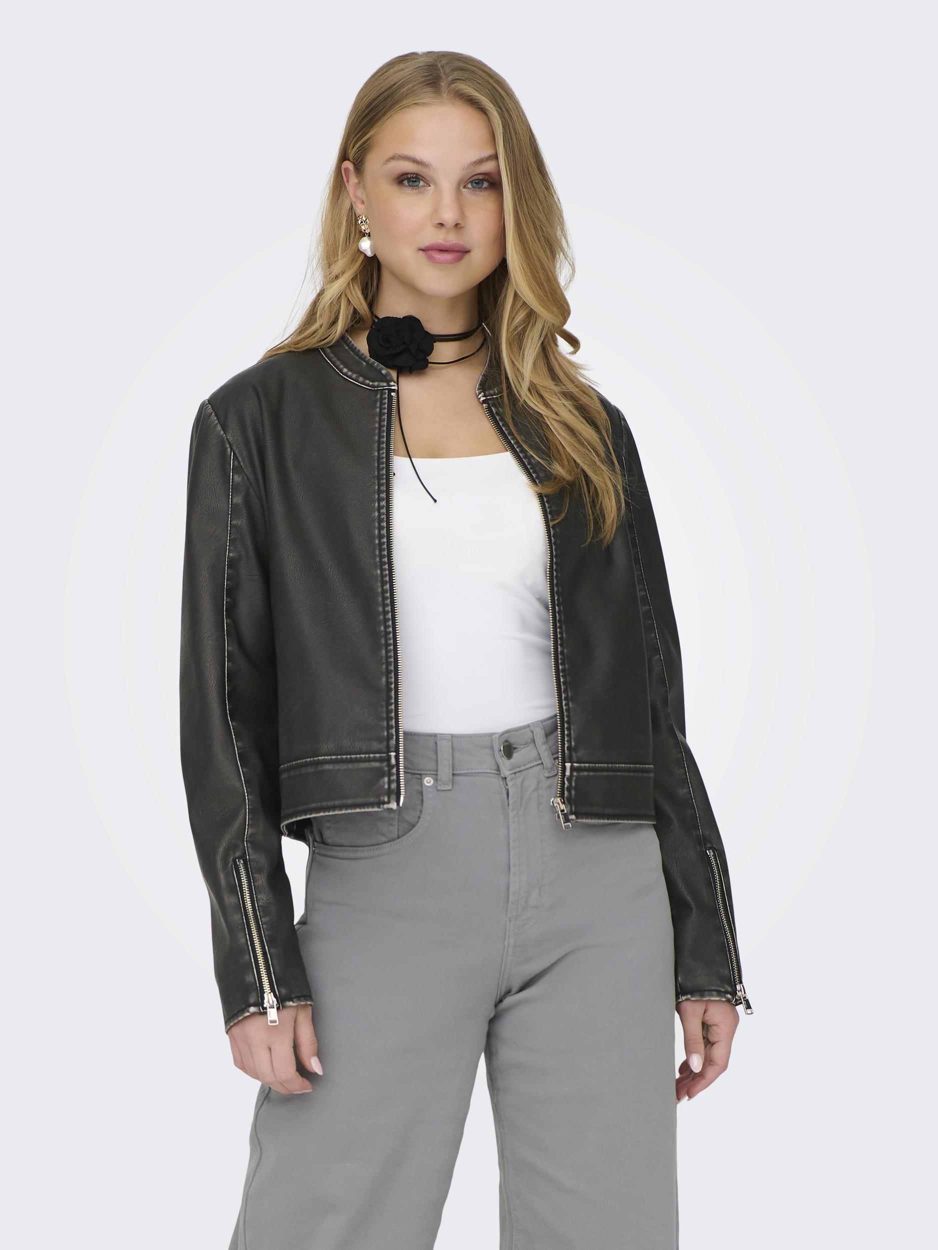 ONLY Lederjacke »ONLMINDY FAUX LEATHER WASHED JACKET OTW« ONLY Lederjacke »ONLMINDY FAUX LEATHER WASHED JACKET OTW« von Only