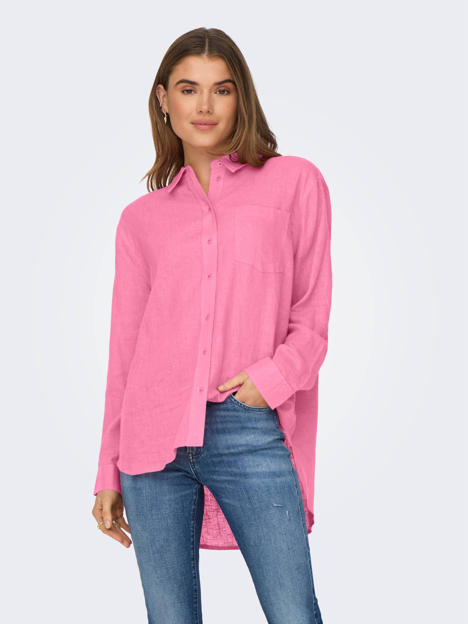 ONLY Longbluse »ONLTOKYO L/S LINEN BLEND SHIRT«, mit Leinen ONLY Longbluse »ONLTOKYO L/S LINEN BLEND SHIRT«, mit Leinen von Only