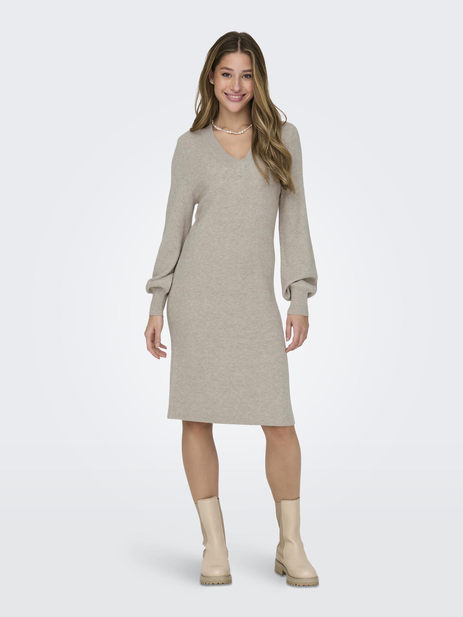 ONLY Strickkleid »ONLKATIA LS V-NECK DRESS NCA KNT« von Only