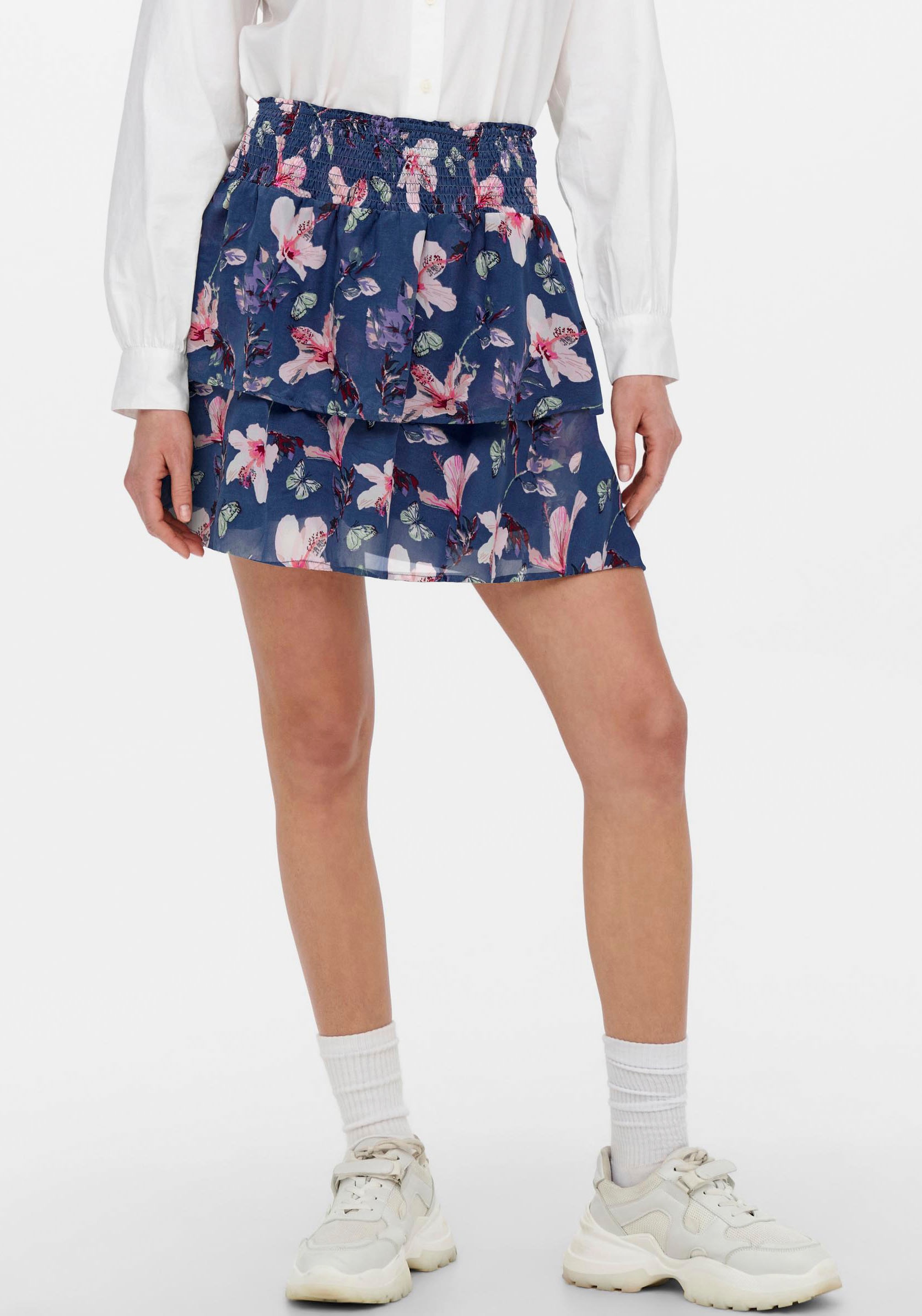 ONLY Minirock »ONLANN STAR LAYERED SMOCK SKIRT« von Only