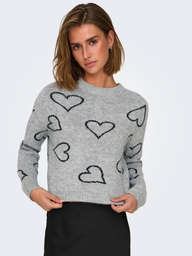 ONLY Rundhalspullover »ONLHAPPIE LS HEART O-NECK KNT« von Only