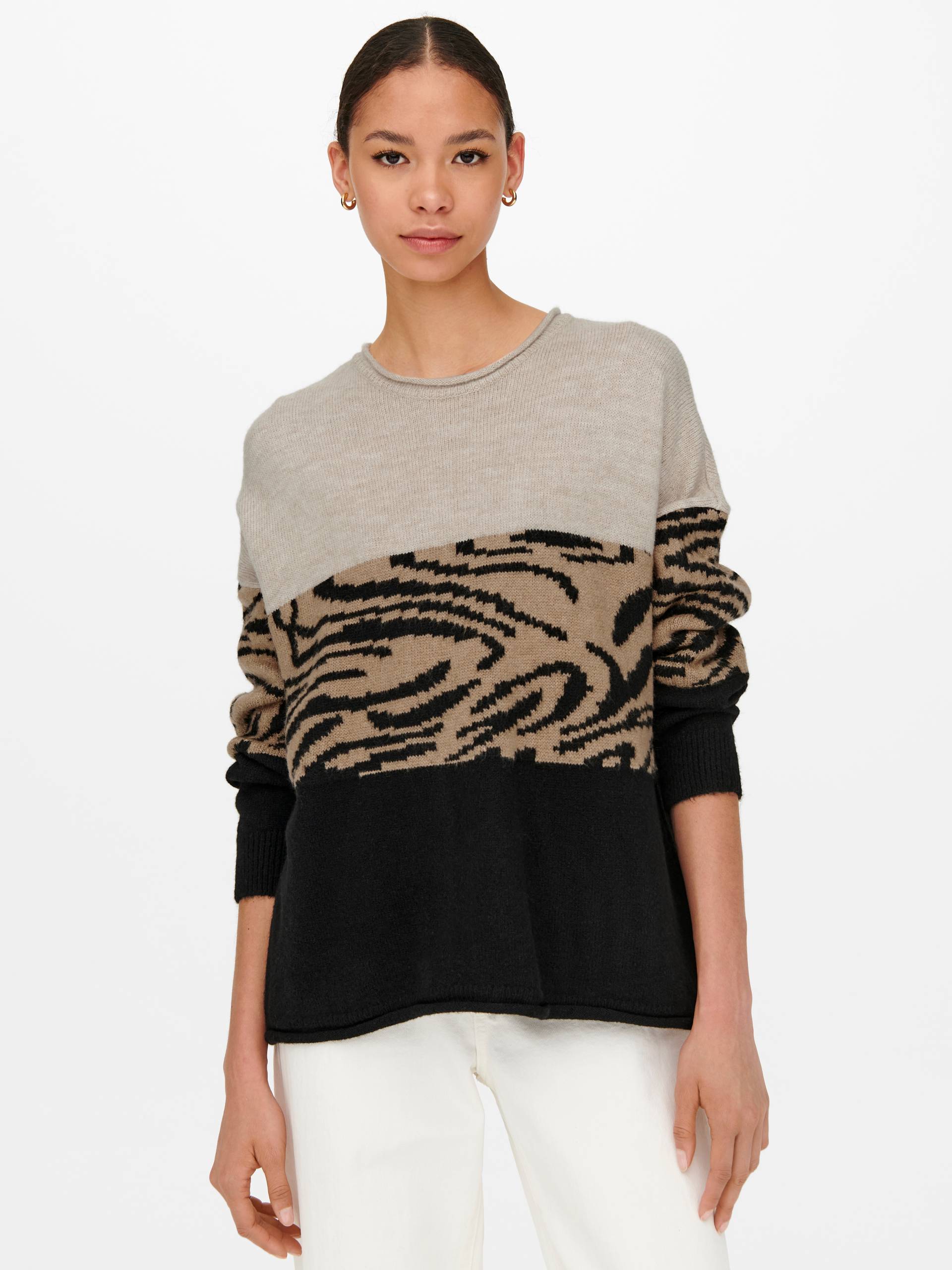 ONLY Rundhalspullover »ONLJADE ANIMAL L/S PULLOVER KNT« von Only