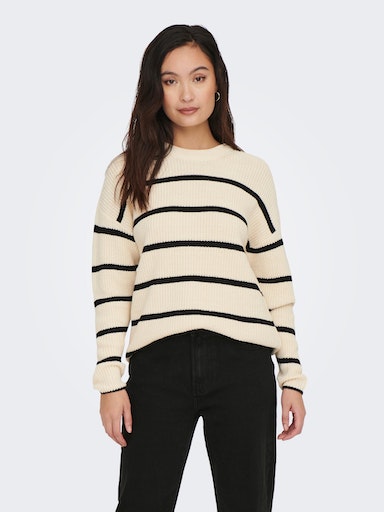 ONLY Rundhalspullover »ONLPERNILLE LS STRIPE O-NECK KNT NOOS« von Only