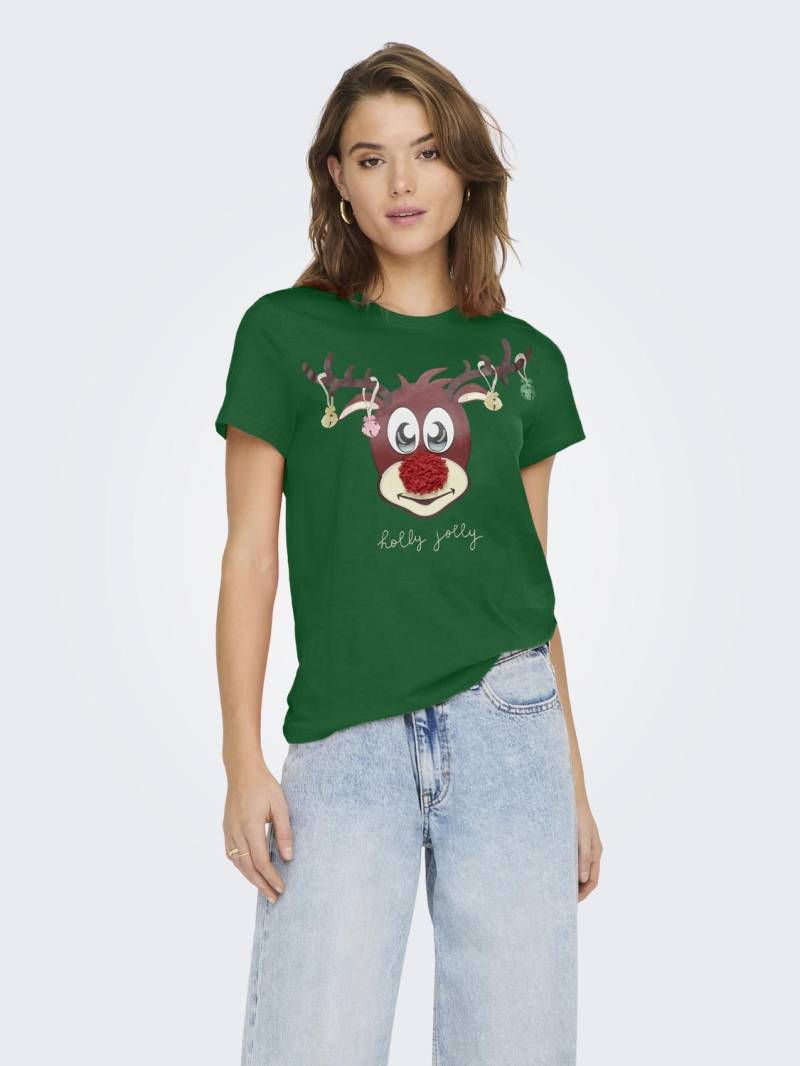 ONLY Rundhalsshirt »ONLXMAS YRSA CHRISTMAS REG S/S TOP JRS«, für Weihnachten von Only