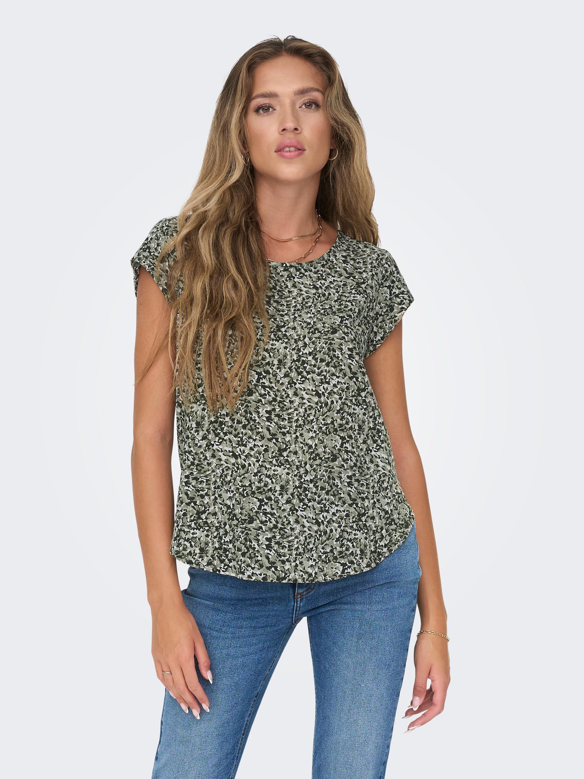 ONLY Shirtbluse »ONLVIC S/S AOP TOP NOOS PTM«, mit Allover Druck von Only