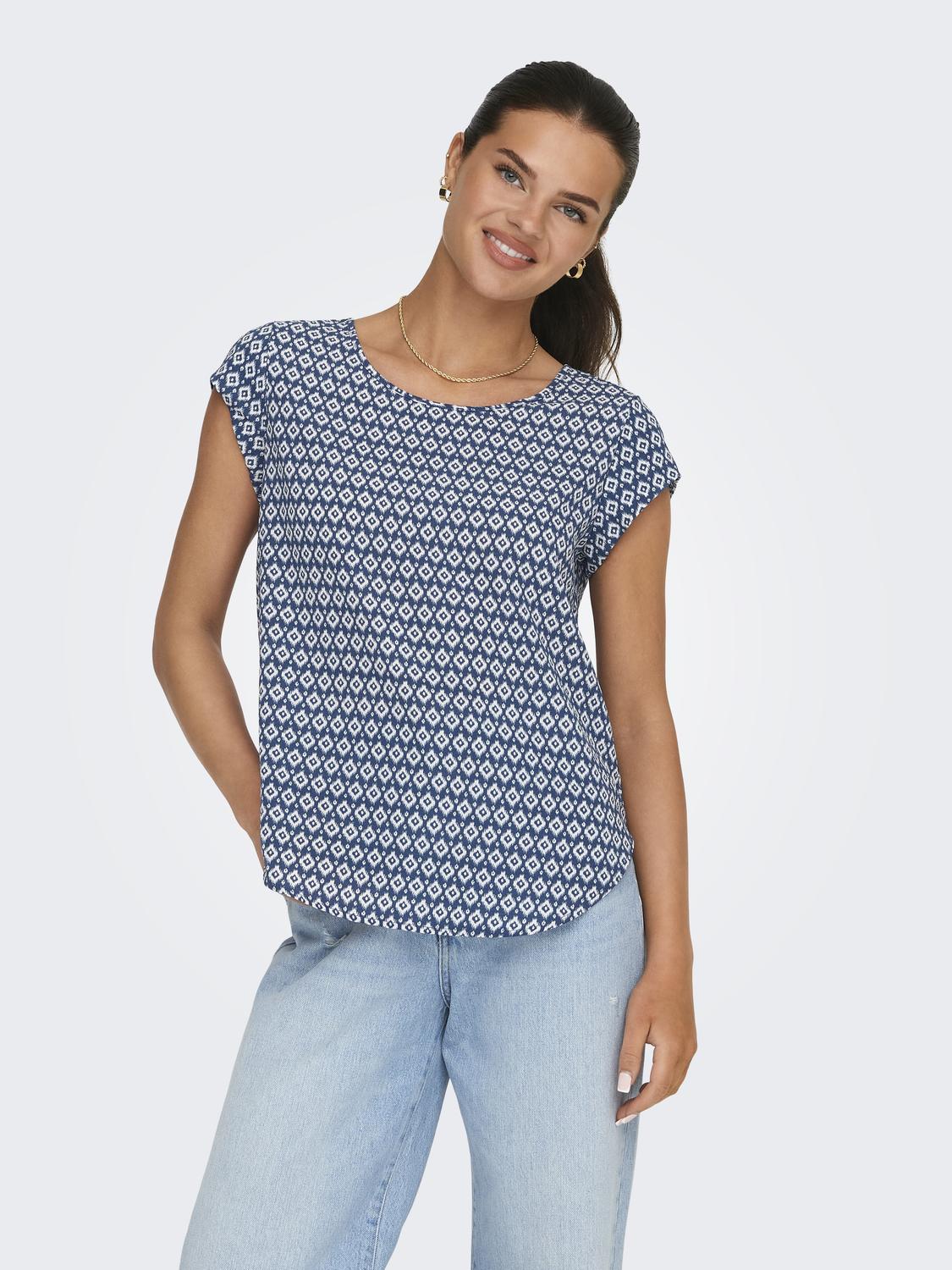 ONLY Shirtbluse »ONLVIC S/S AOP TOP NOOS PTM«, mit Allover Druck von Only