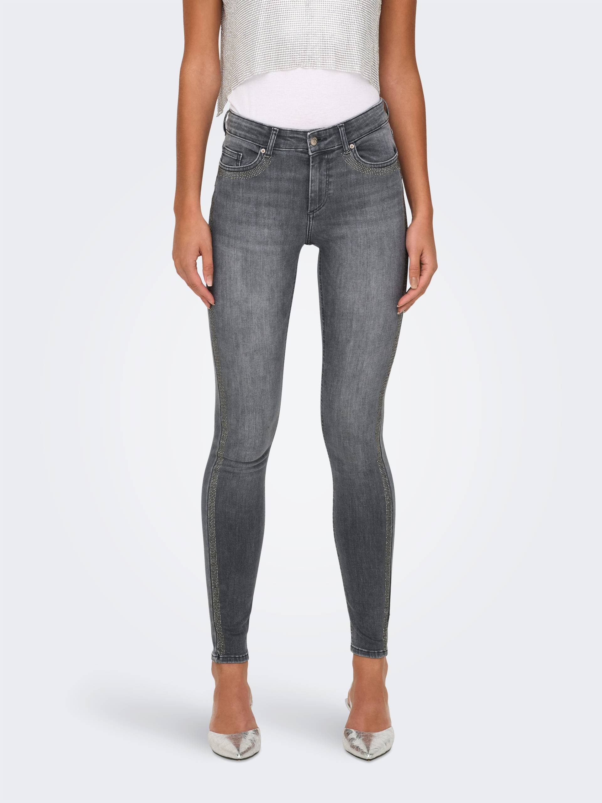 ONLY Skinny-fit-Jeans »ONLBLUSH MID SKINNY RHINESTONE DNM TAI« von Only