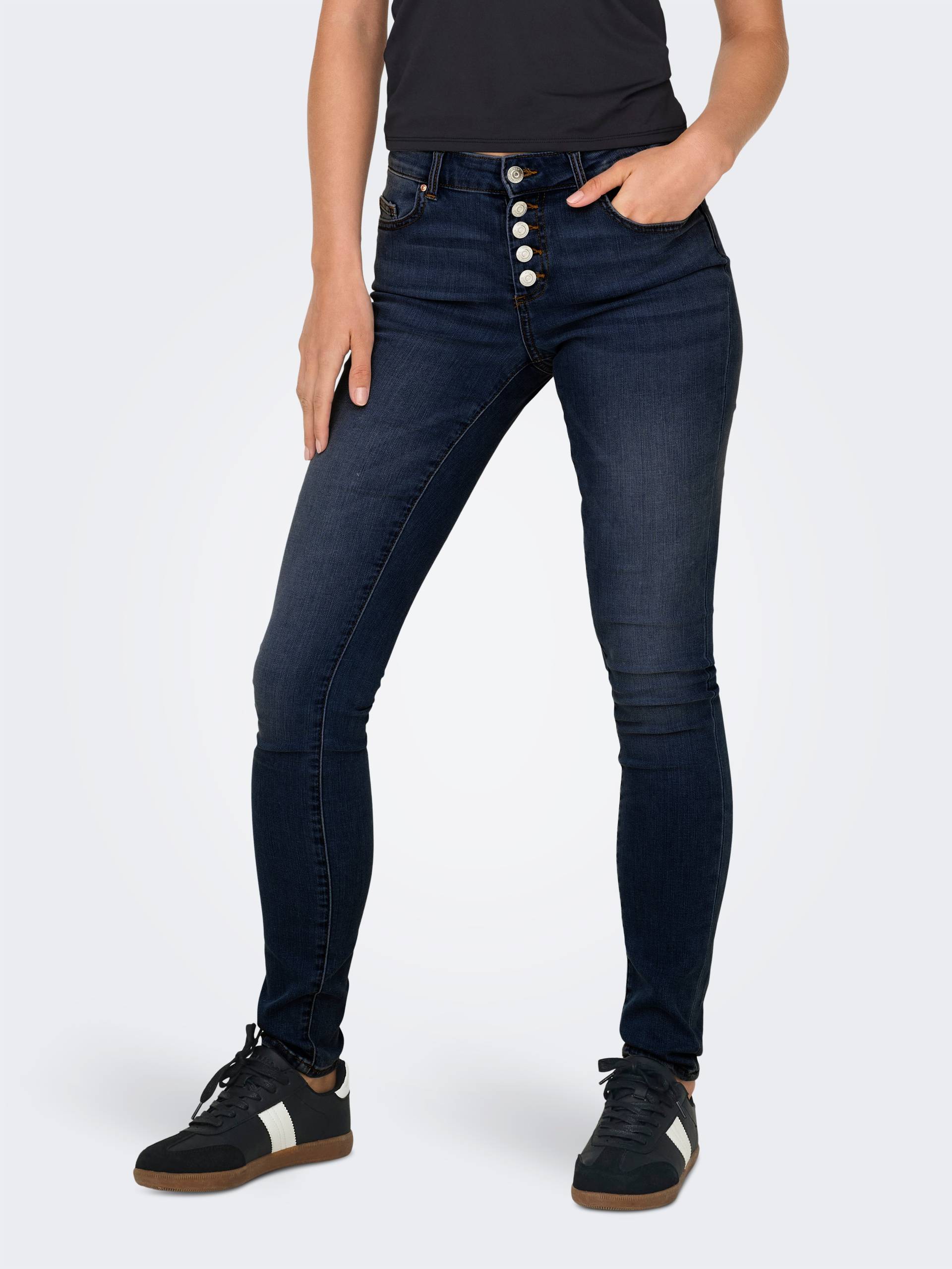 ONLY Skinny-fit-Jeans »ONLHUSH MID SK VIS BUTTON DNM BOX X« von Only