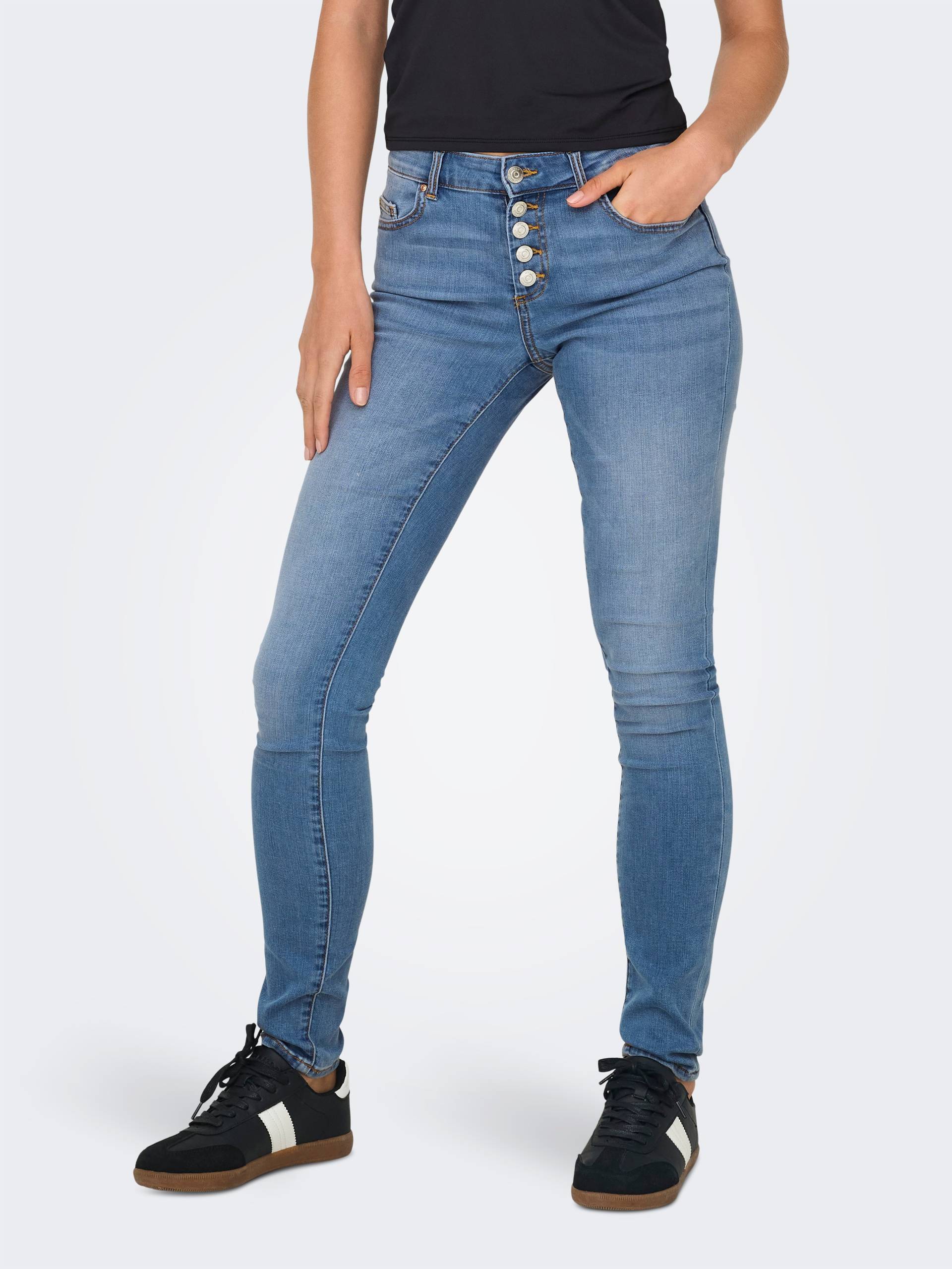 ONLY Skinny-fit-Jeans »ONLHUSH MID SK VIS BUTTON DNM BOX X« ONLY Skinny-fit-Jeans »ONLHUSH MID SK VIS BUTTON DNM BOX X« von Only