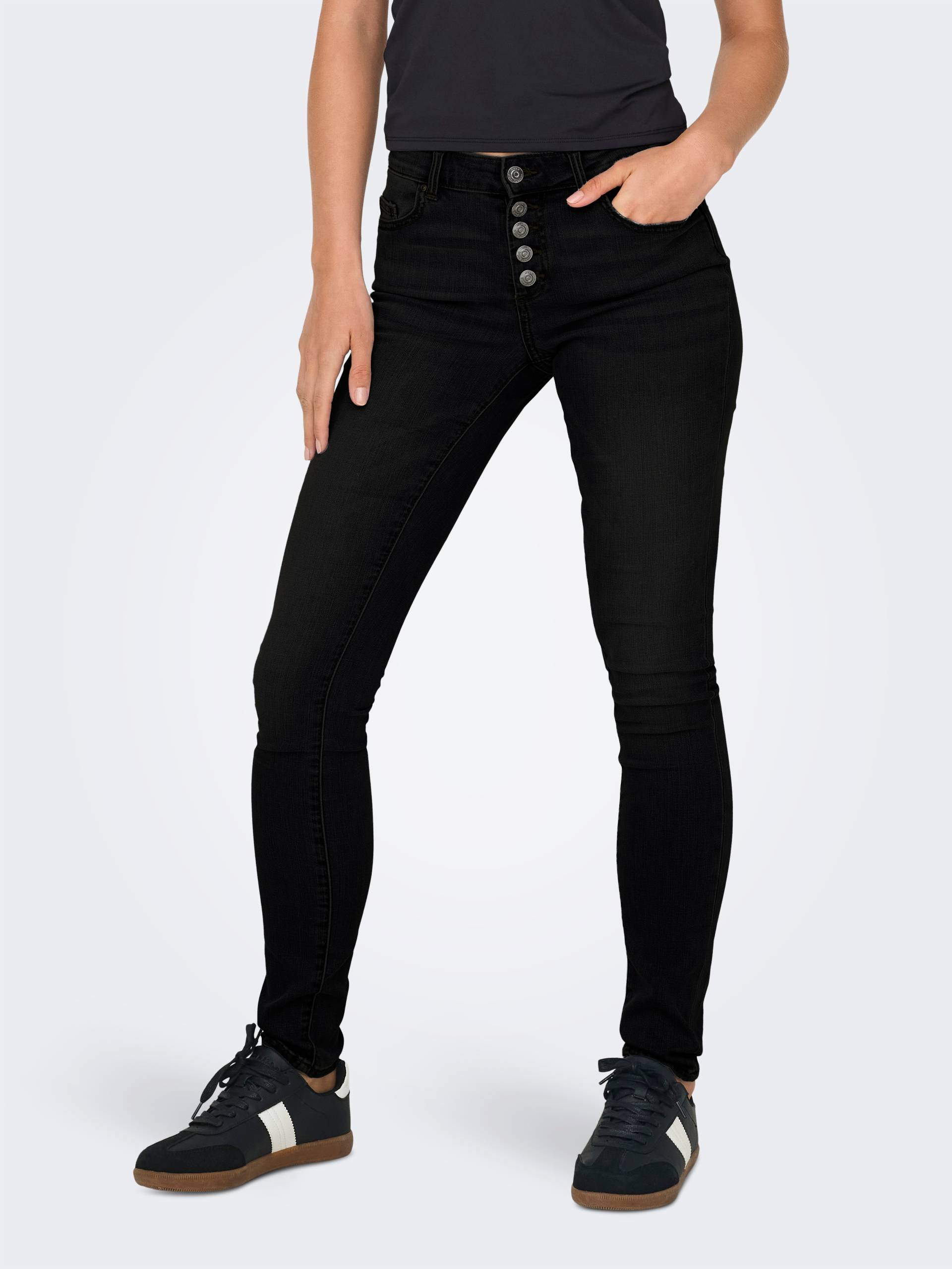 ONLY Skinny-fit-Jeans »ONLHUSH MID SK VIS BUTTON DNM BOX X« ONLY Skinny-fit-Jeans »ONLHUSH MID SK VIS BUTTON DNM BOX X« von Only