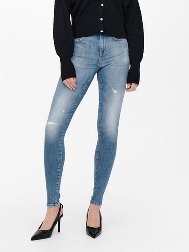 ONLY Skinny-fit-Jeans »ONLPOWER MID PUSH UP SK DEST DNM REA935«, mit Destroyed Effekt von Only