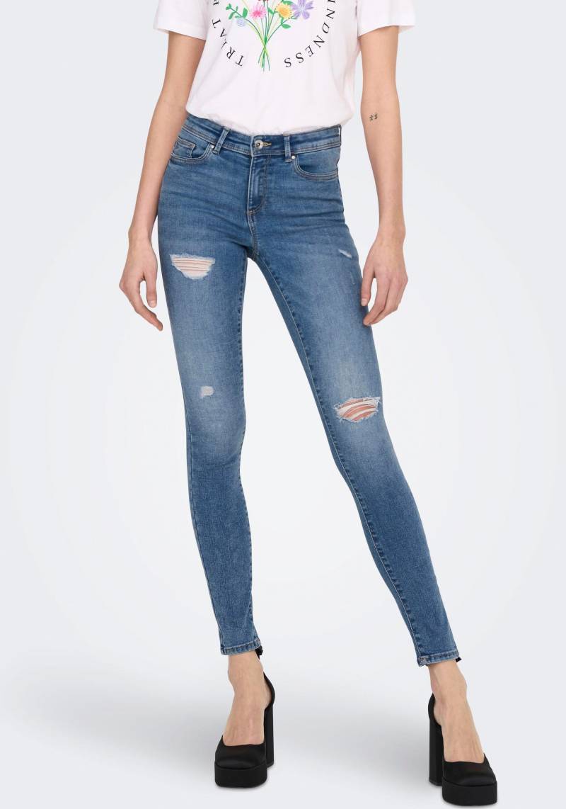 ONLY Skinny-fit-Jeans »ONLWAUW MID SK DESTROY DNM BJ210«, mit Destroyed Effekt von Only