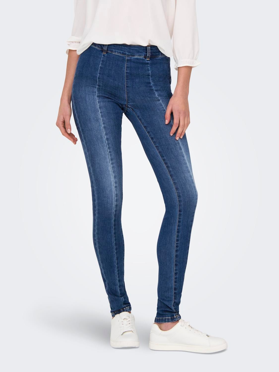ONLY Skinny-fit-Jeans »ONLWAUW MID SK ZIP CUT DNM« ONLY Skinny-fit-Jeans »ONLWAUW MID SK ZIP CUT DNM« von Only