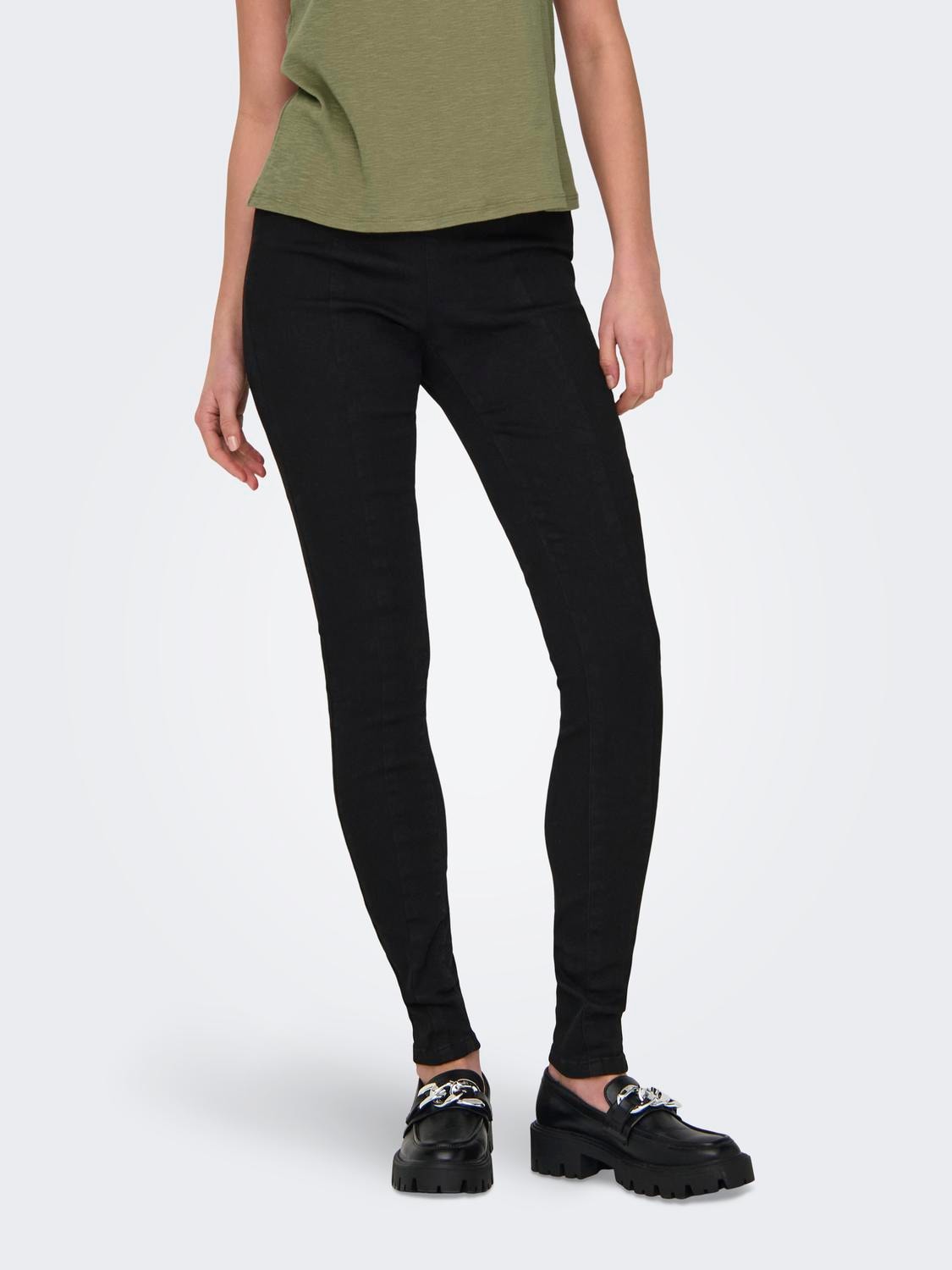 ONLY Skinny-fit-Jeans »ONLWAUW MID SK ZIP CUT DNM« ONLY Skinny-fit-Jeans »ONLWAUW MID SK ZIP CUT DNM« von Only