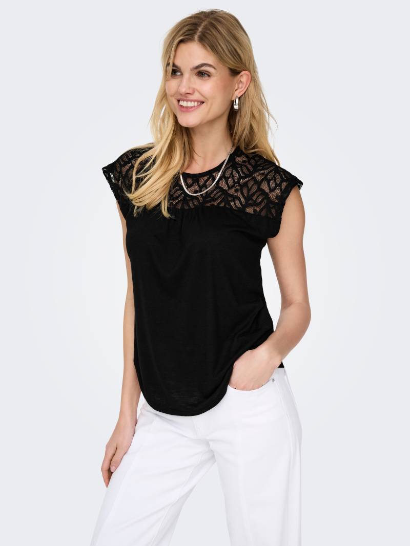 ONLY Spitzenshirt »ONLSINDY LIFE S/S O-NECK MIX TOP JRS« von Only