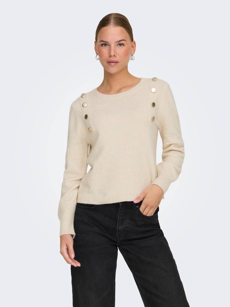 ONLY Strickpullover »ONLJEANETT LIFE LS BUTTON O-NECK CS KNT« von Only